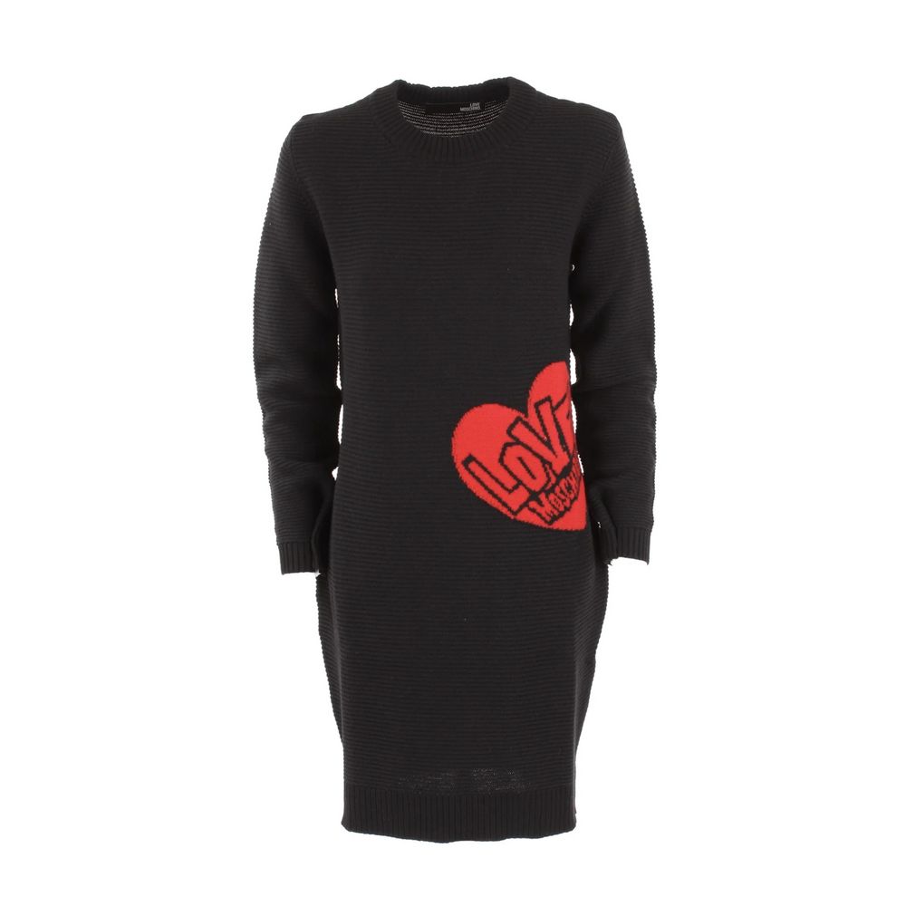 Robe en laine mélangée à motif cœur chic Love Moschino