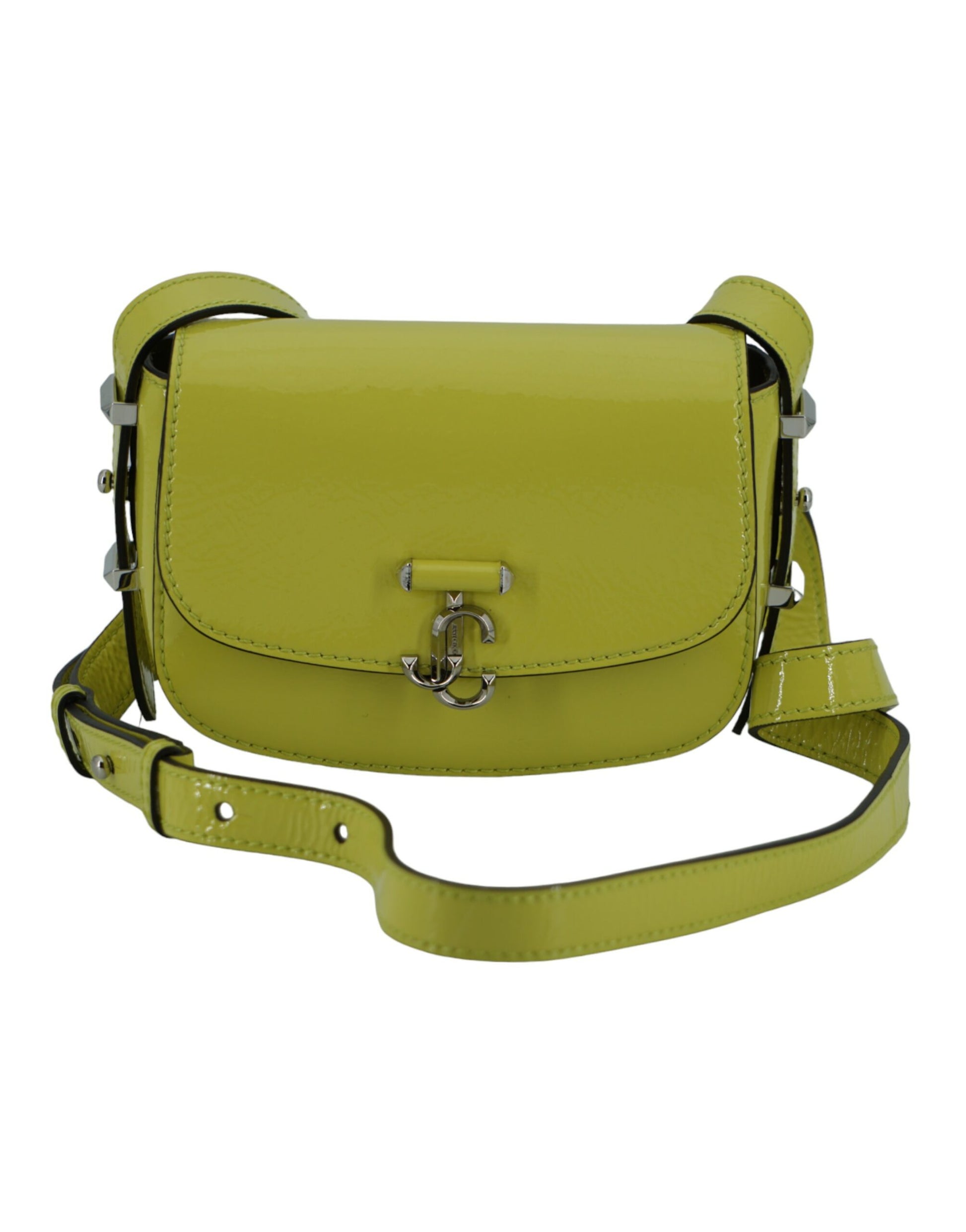 Petit sac à bandoulière Jimmy Choo en cuir jaune citron