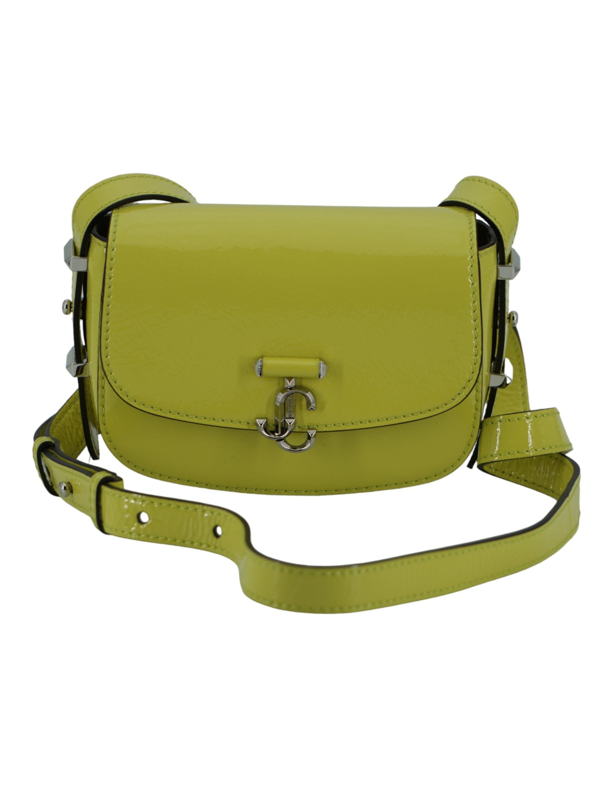 Petit sac à bandoulière Jimmy Choo en cuir jaune citron