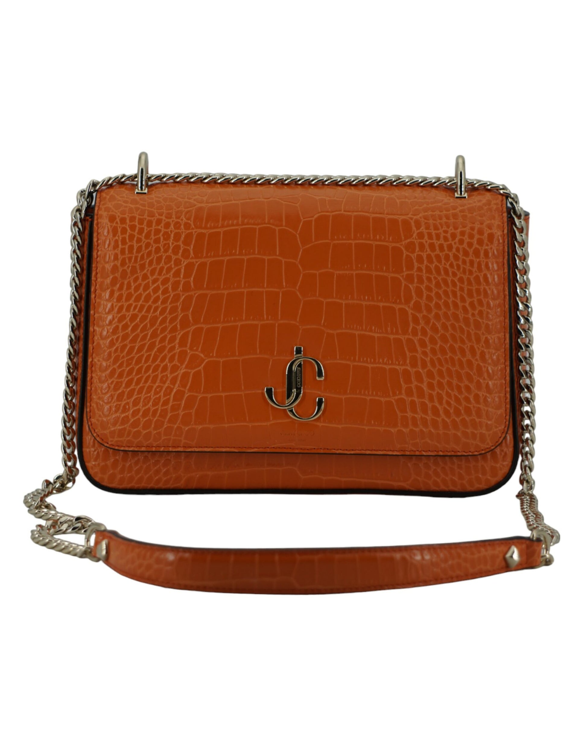 Sac à bandoulière Jimmy Choo en cuir orange ambré