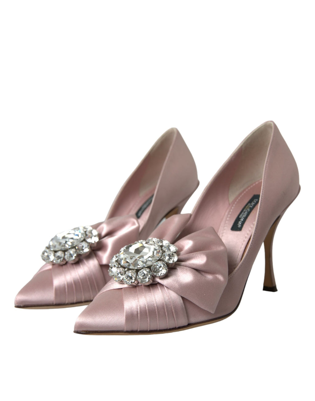 Escarpins à talons hauts Dolce &amp; Gabbana en satin rose et cristal