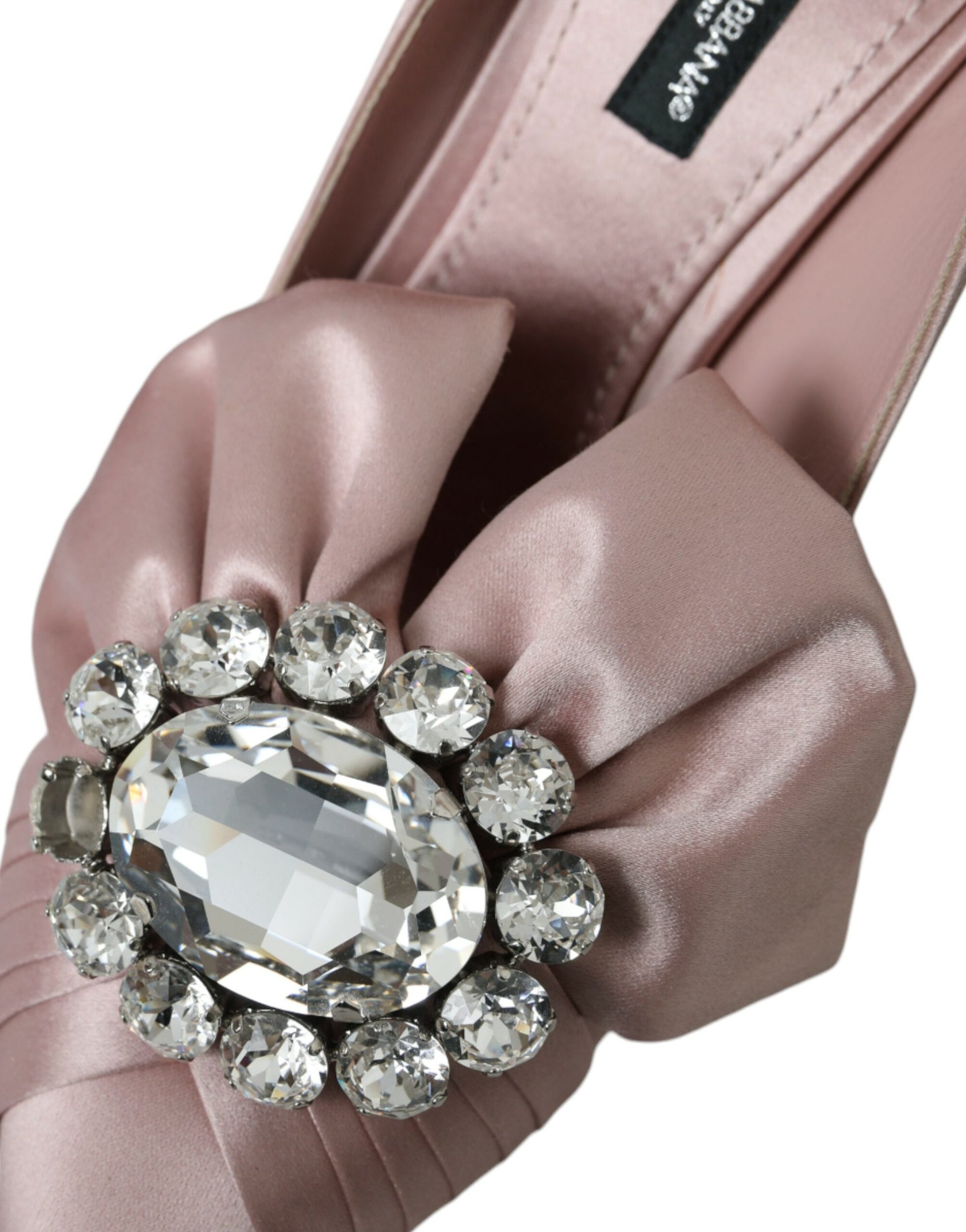 Escarpins à talons hauts Dolce &amp; Gabbana en satin rose et cristal