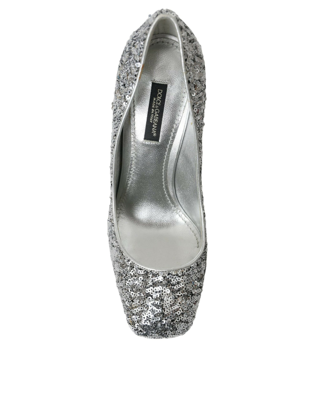Escarpins à talons ornés de sequins argentés Dolce &amp; Gabbana