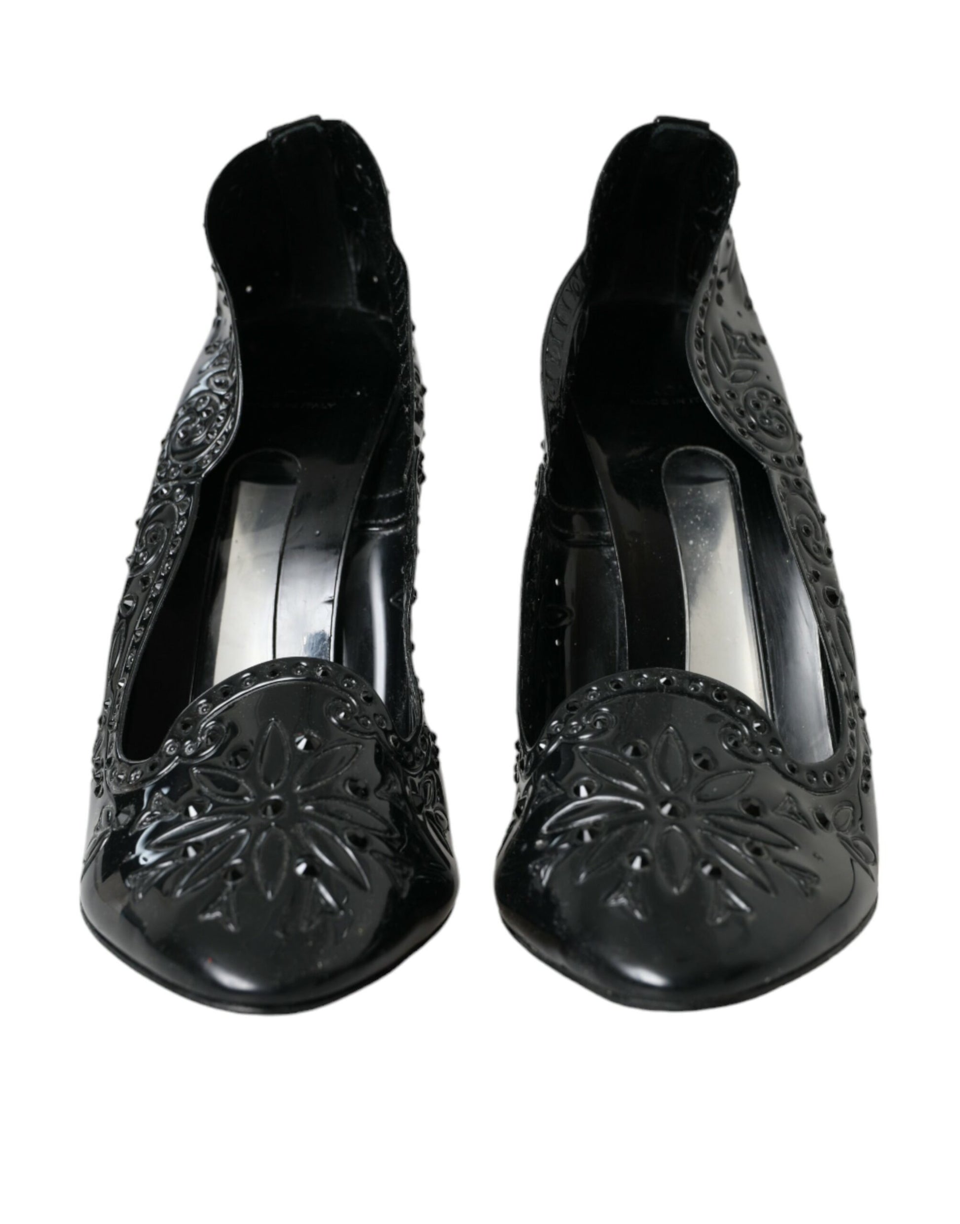 Escarpins à talons Dolce &amp; Gabbana en cristal noir CINDERELLA