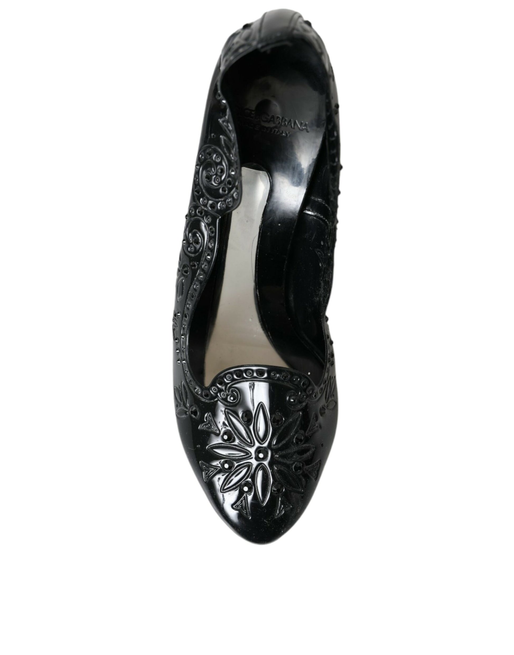 Escarpins à talons Dolce &amp; Gabbana en cristal noir CINDERELLA