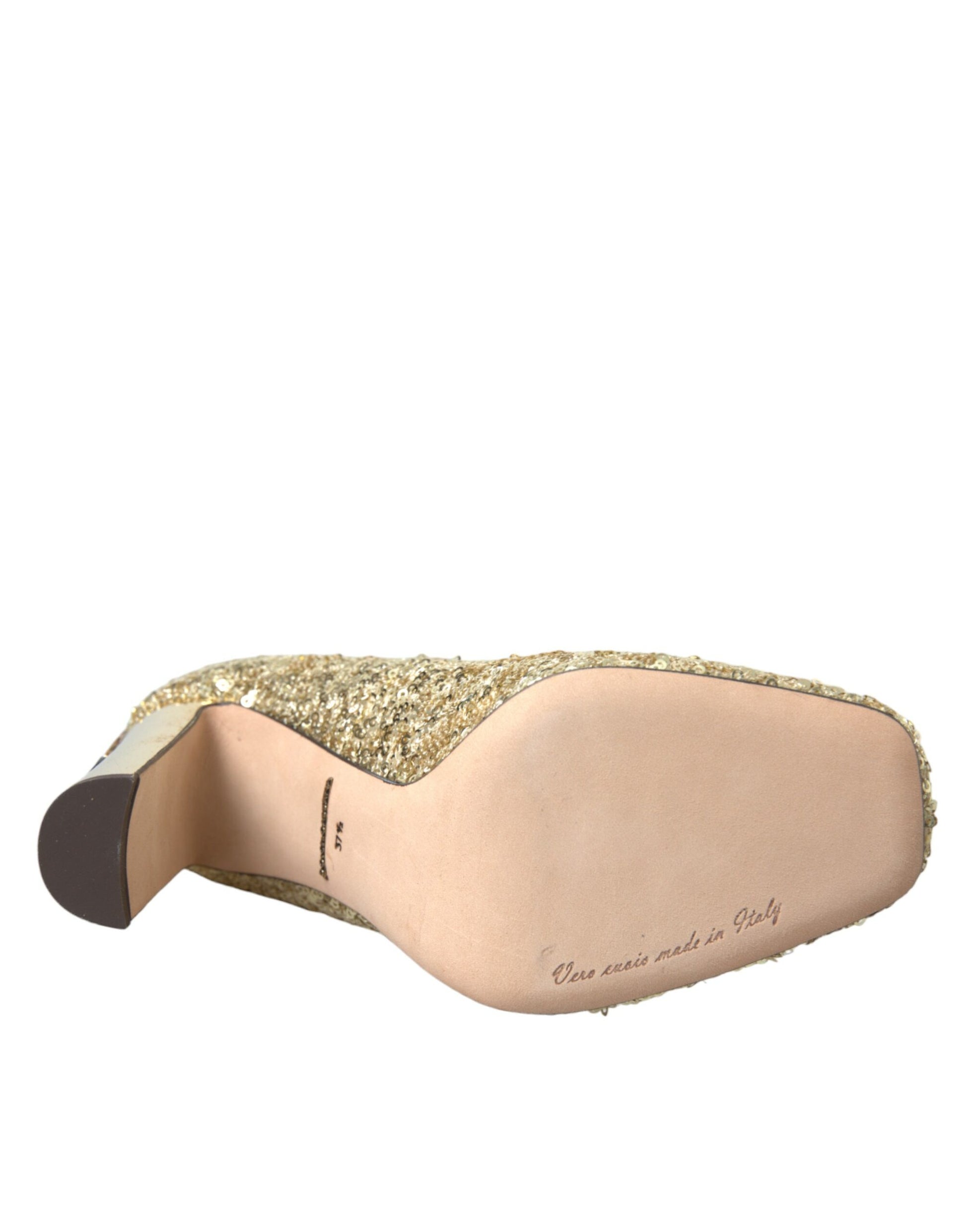 Escarpins à talons et paillettes dorées Dolce &amp; Gabbana