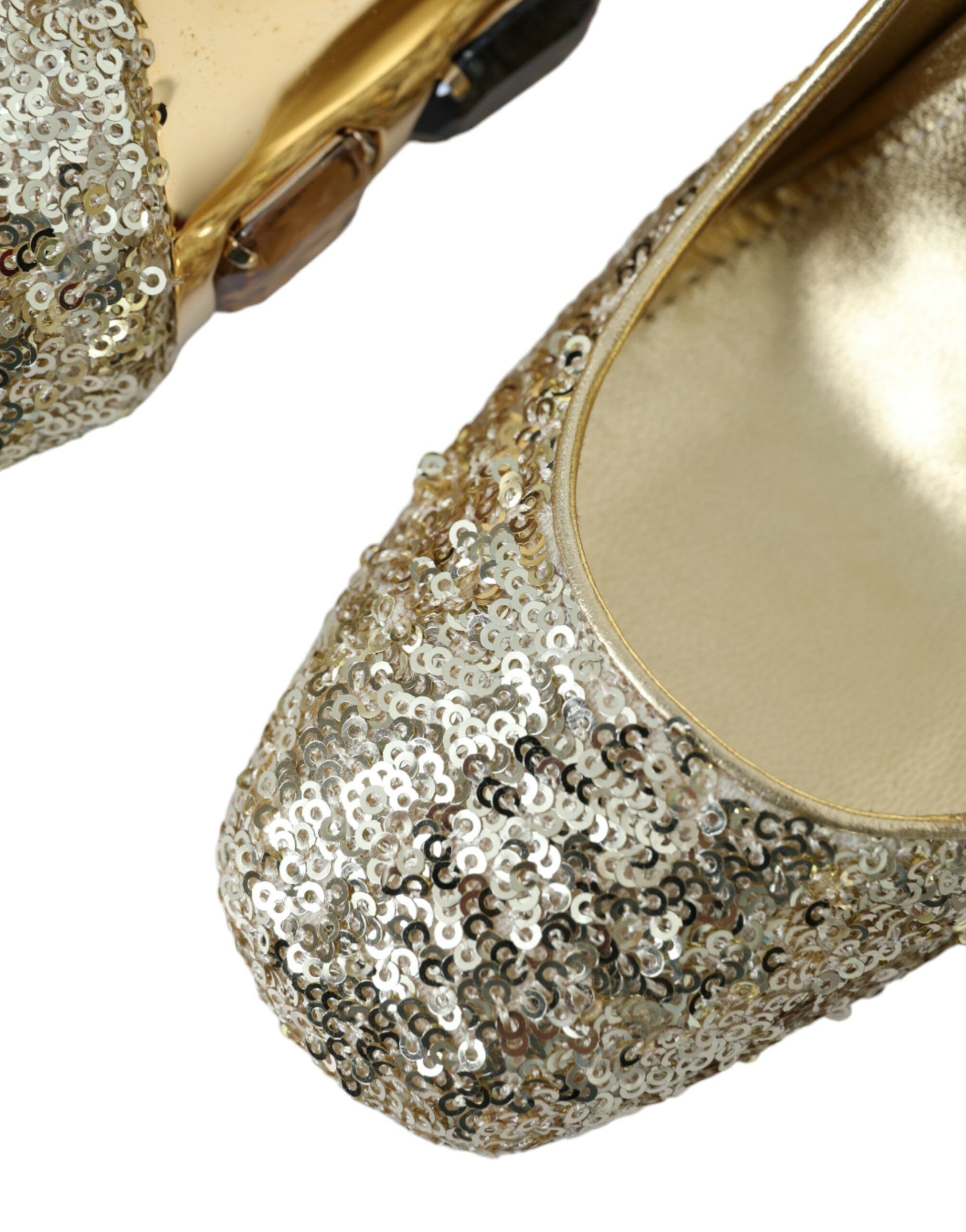 Escarpins à talons et paillettes dorées Dolce &amp; Gabbana
