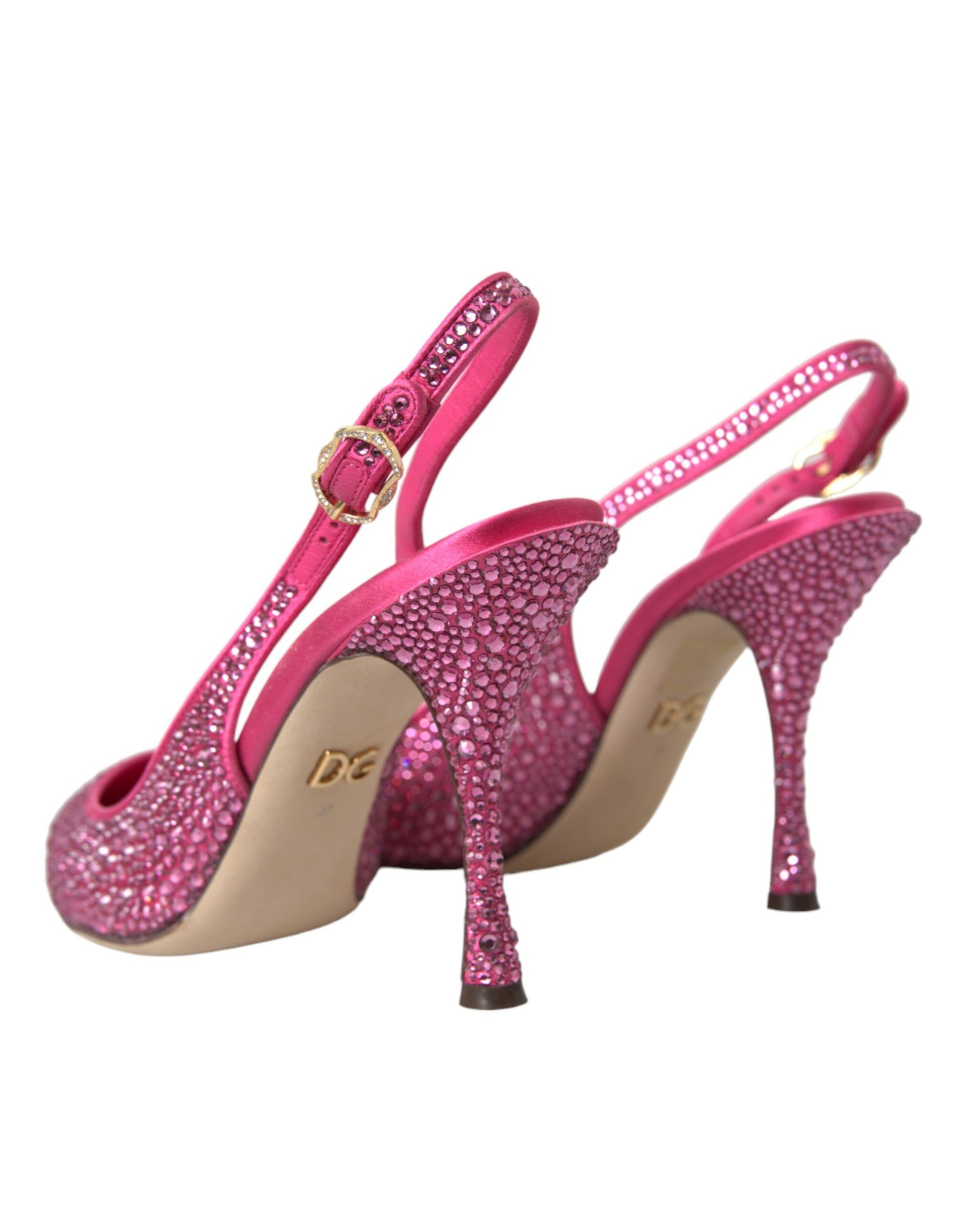 Escarpins Dolce &amp; Gabbana roses à brides arrière et cristaux