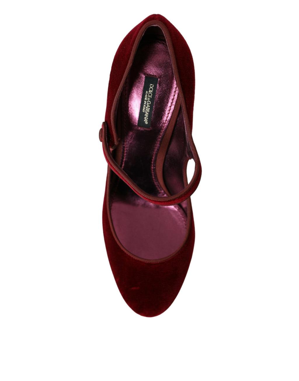 Chaussures Mary Jane Dolce &amp; Gabbana en velours rouge et cristaux dorés