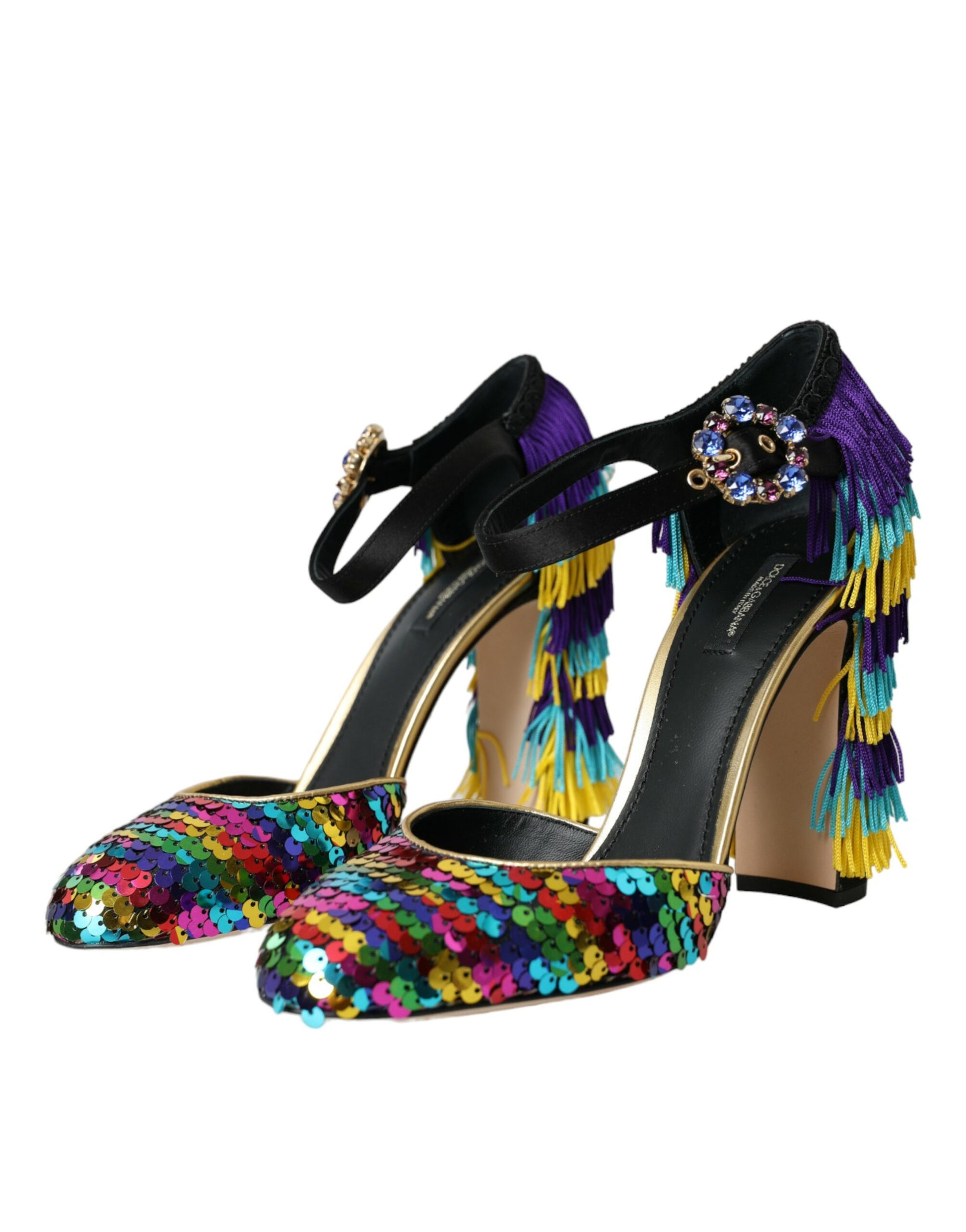 Chaussures Mary Jane Dolce &amp; Gabbana à paillettes multicolores et cristaux