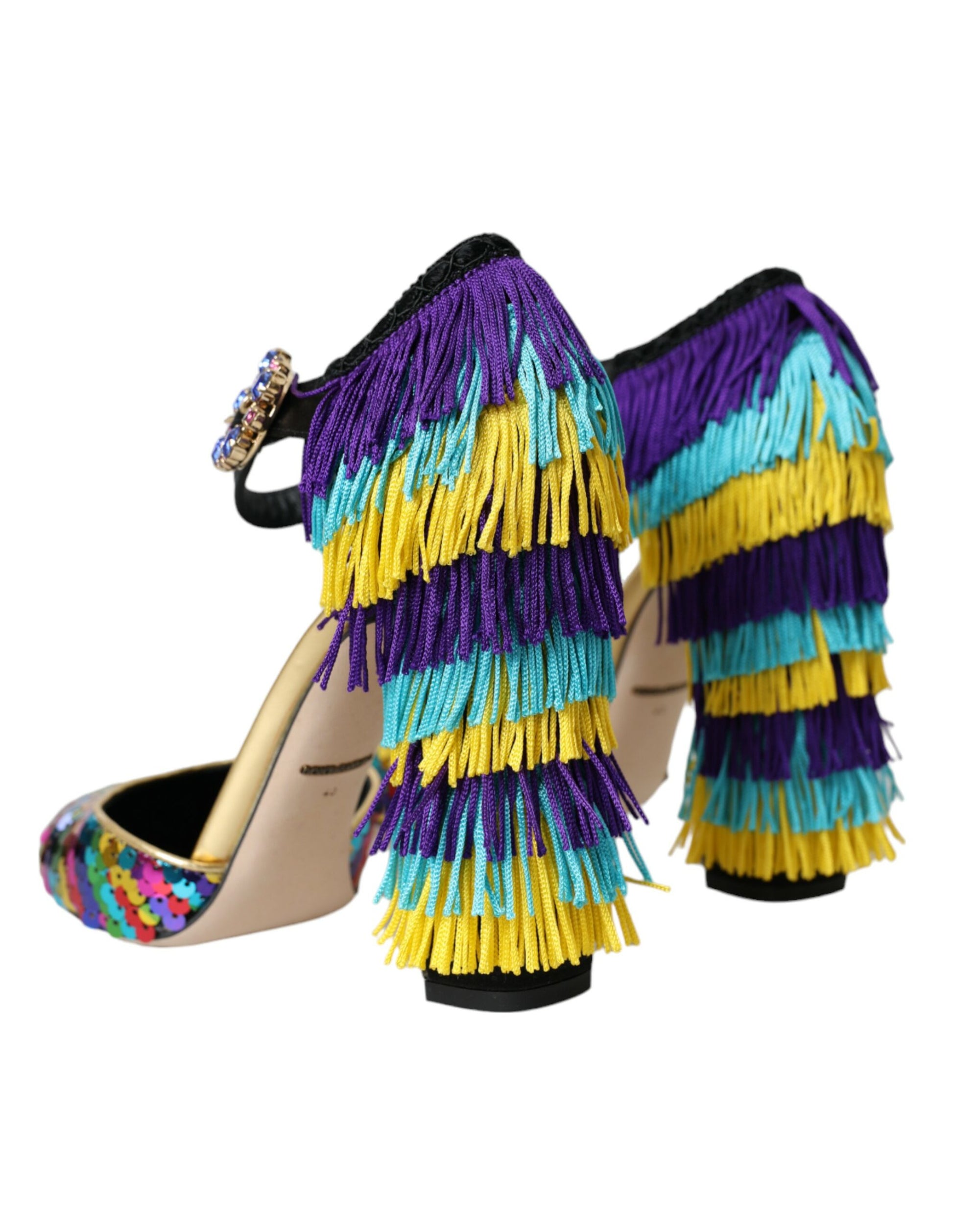 Chaussures Mary Jane Dolce &amp; Gabbana à paillettes multicolores et cristaux