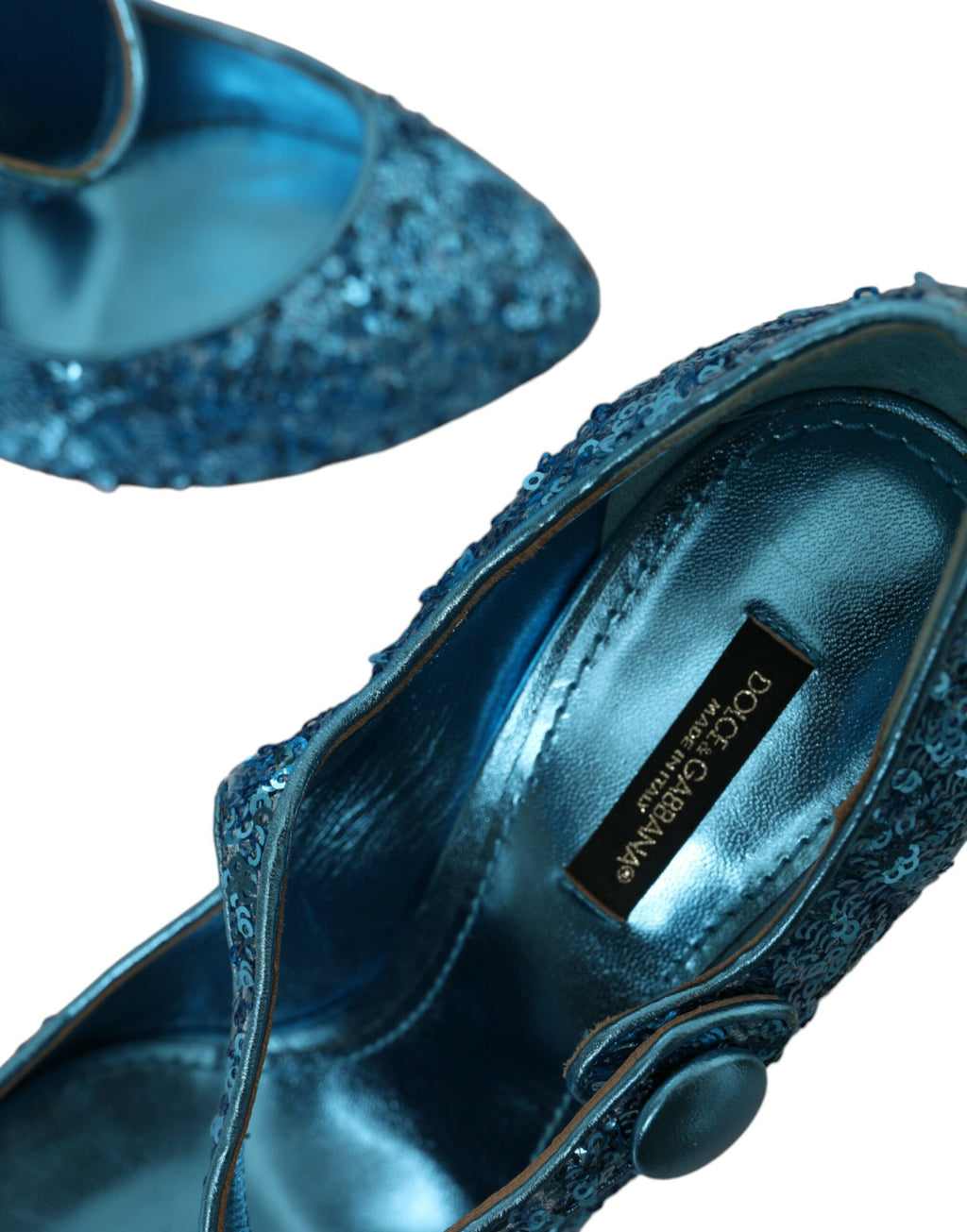 Escarpins Mary Jane à paillettes bleues Dolce &amp; Gabbana à talons hauts