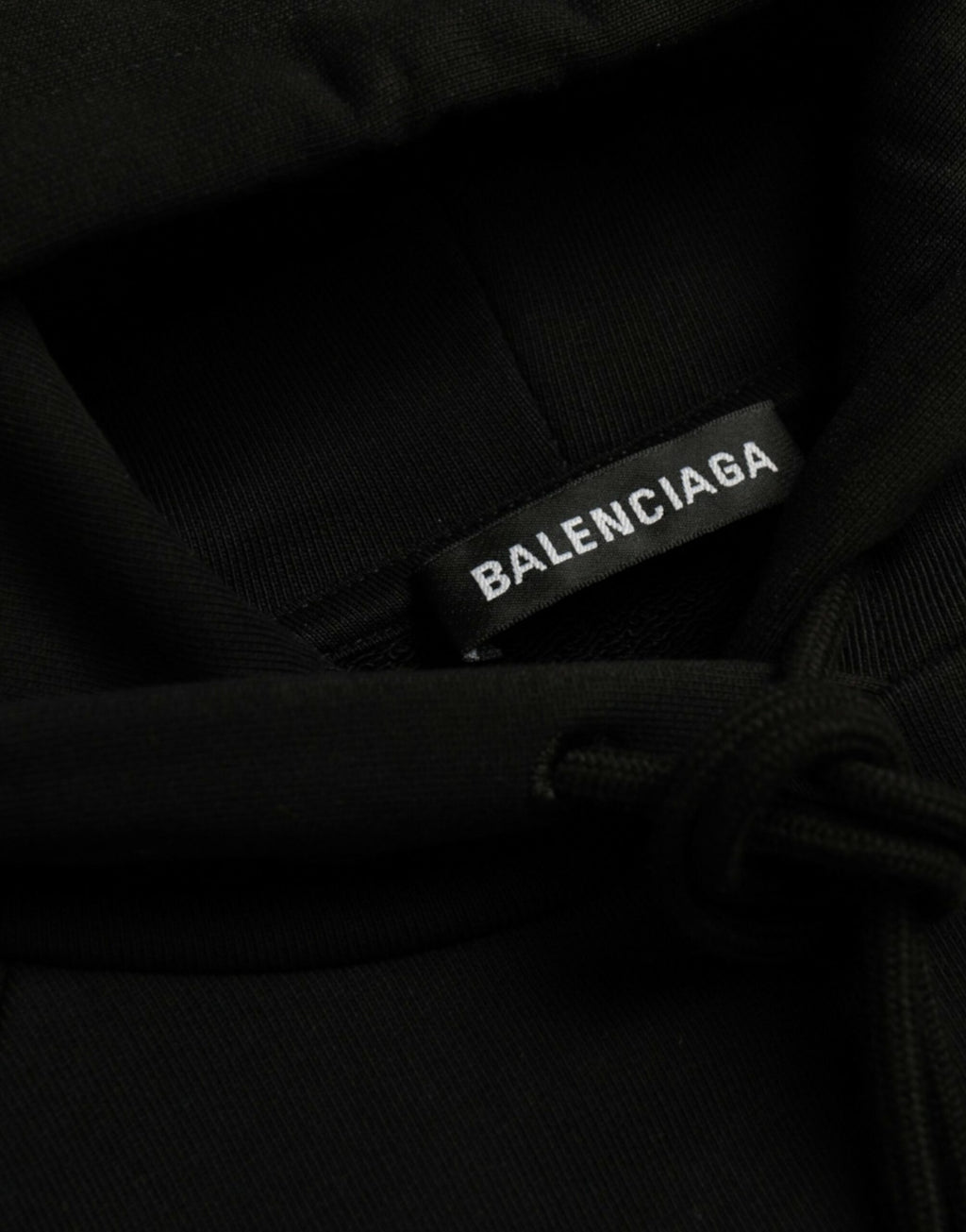 Pull-over à capuche en coton noir avec logo Balenciaga