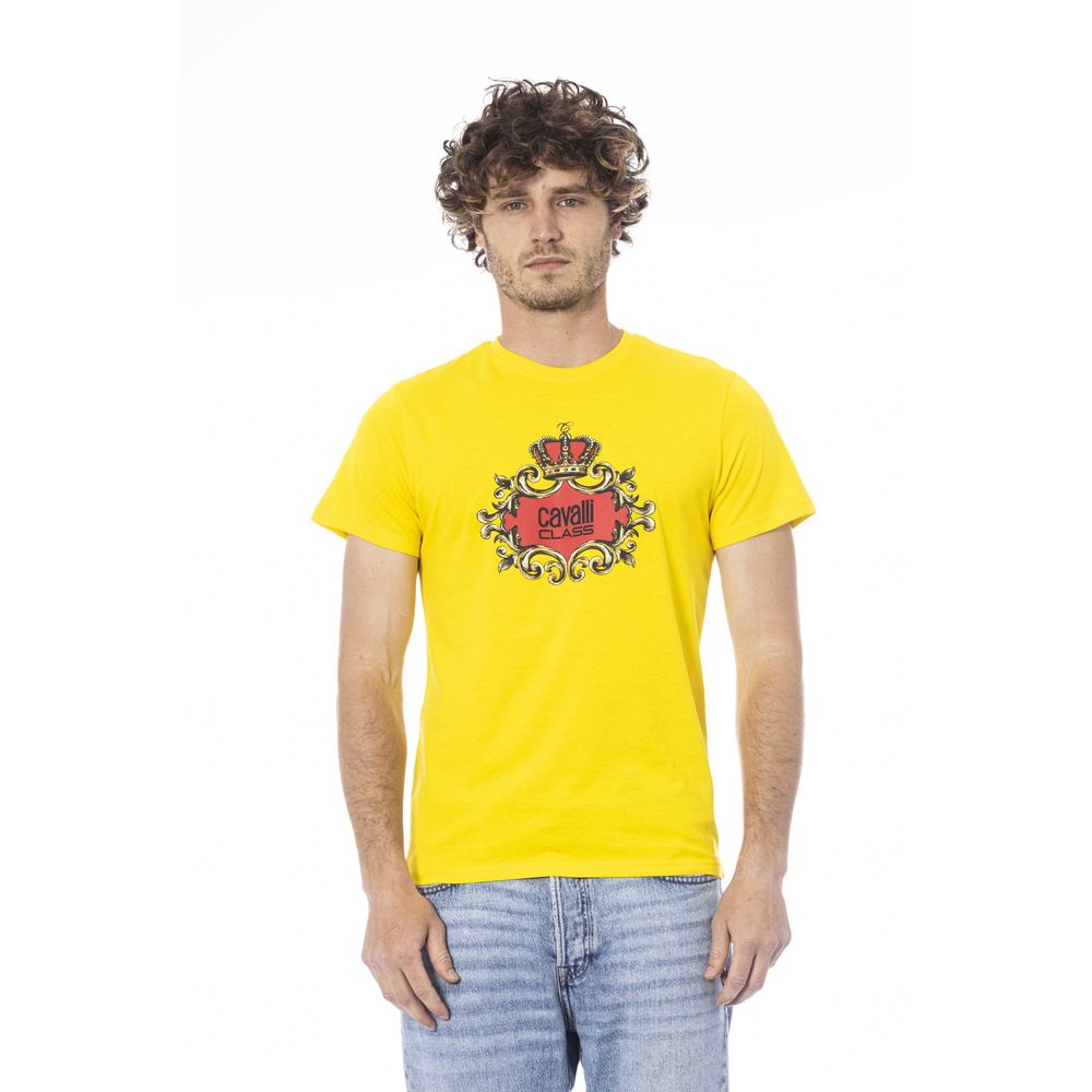 T-shirt Cavalli Class en coton jaune pour homme