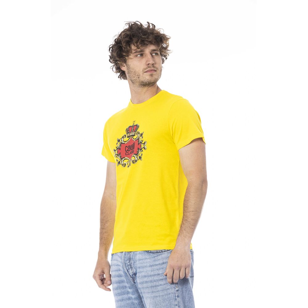 T-shirt Cavalli Class en coton jaune pour homme