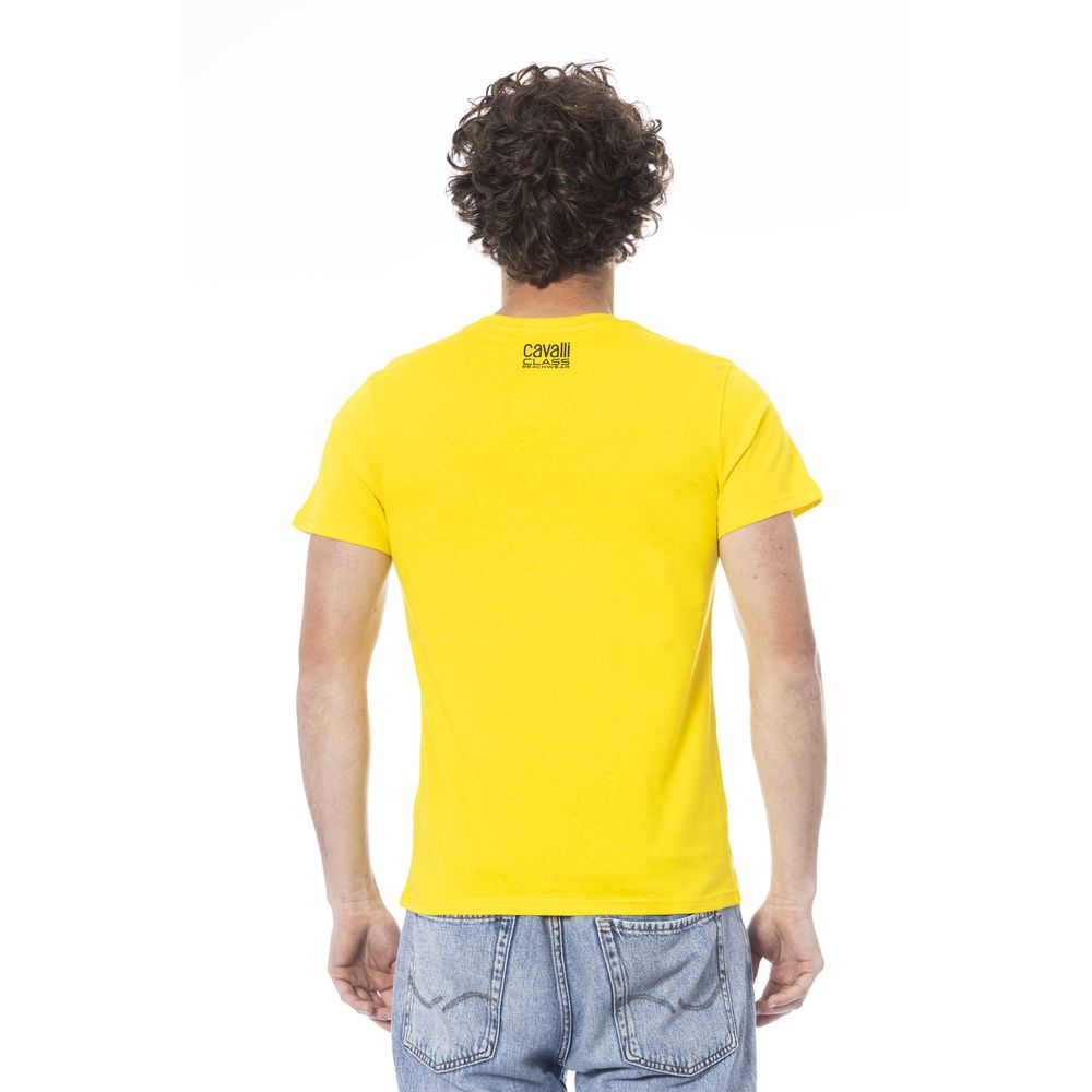 T-shirt Cavalli Class en coton jaune pour homme
