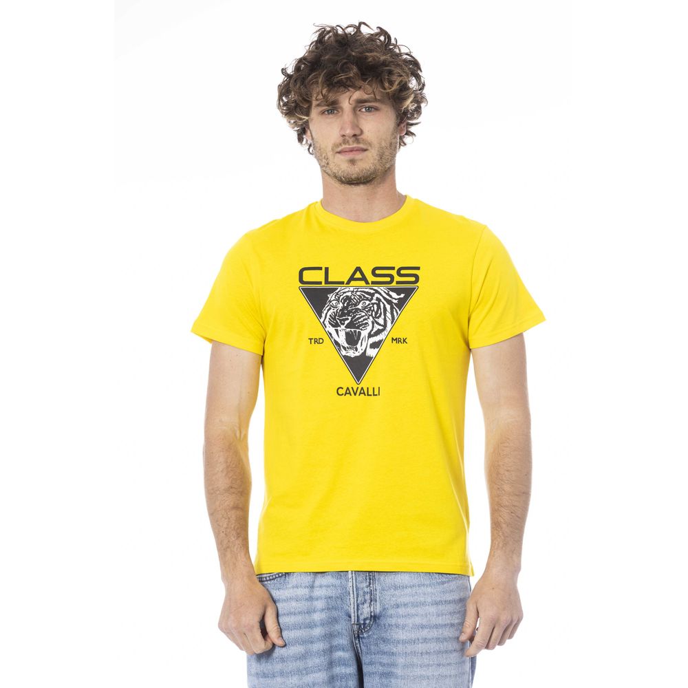 T-shirt Cavalli Class en coton jaune pour homme