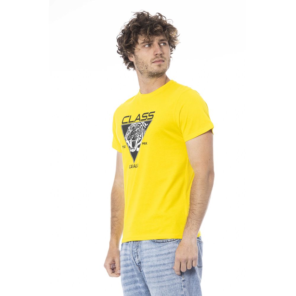 T-shirt Cavalli Class en coton jaune pour homme