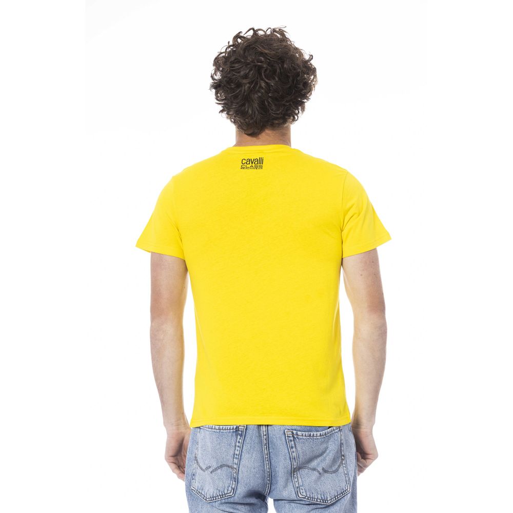 T-shirt Cavalli Class en coton jaune pour homme