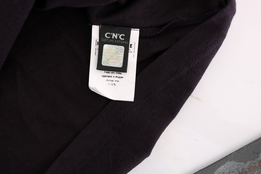 T-shirt en coton violet à col en V Costume National