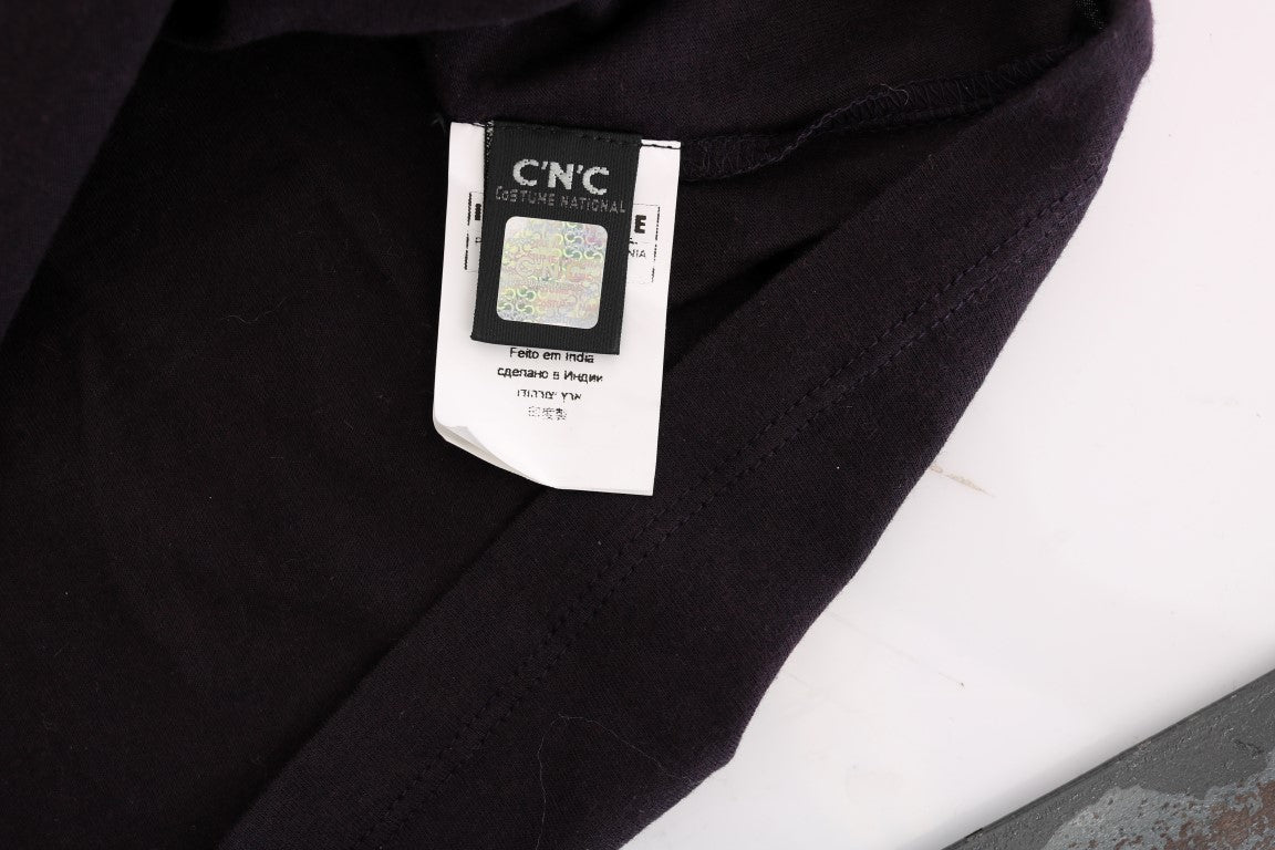 T-shirt en coton violet à col en V Costume National