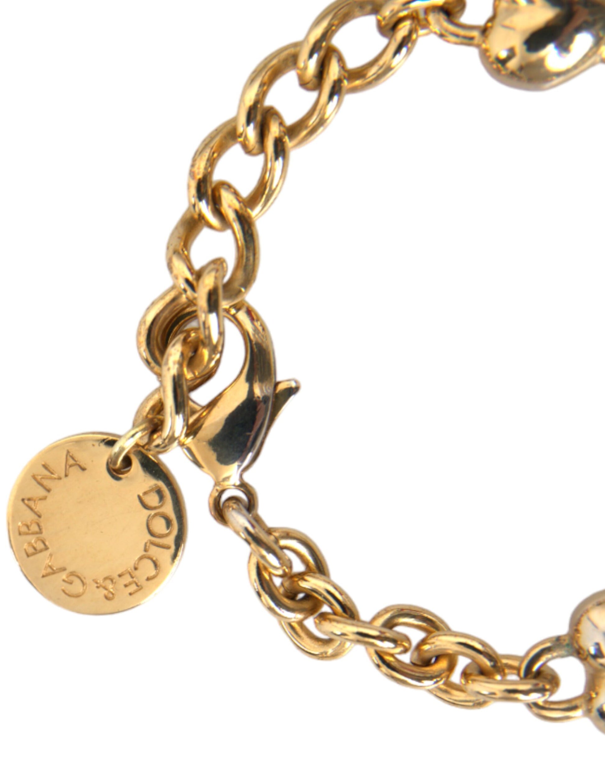 Bracelet Dolce &amp; Gabbana en laiton doré avec chaîne MY DOG Heart