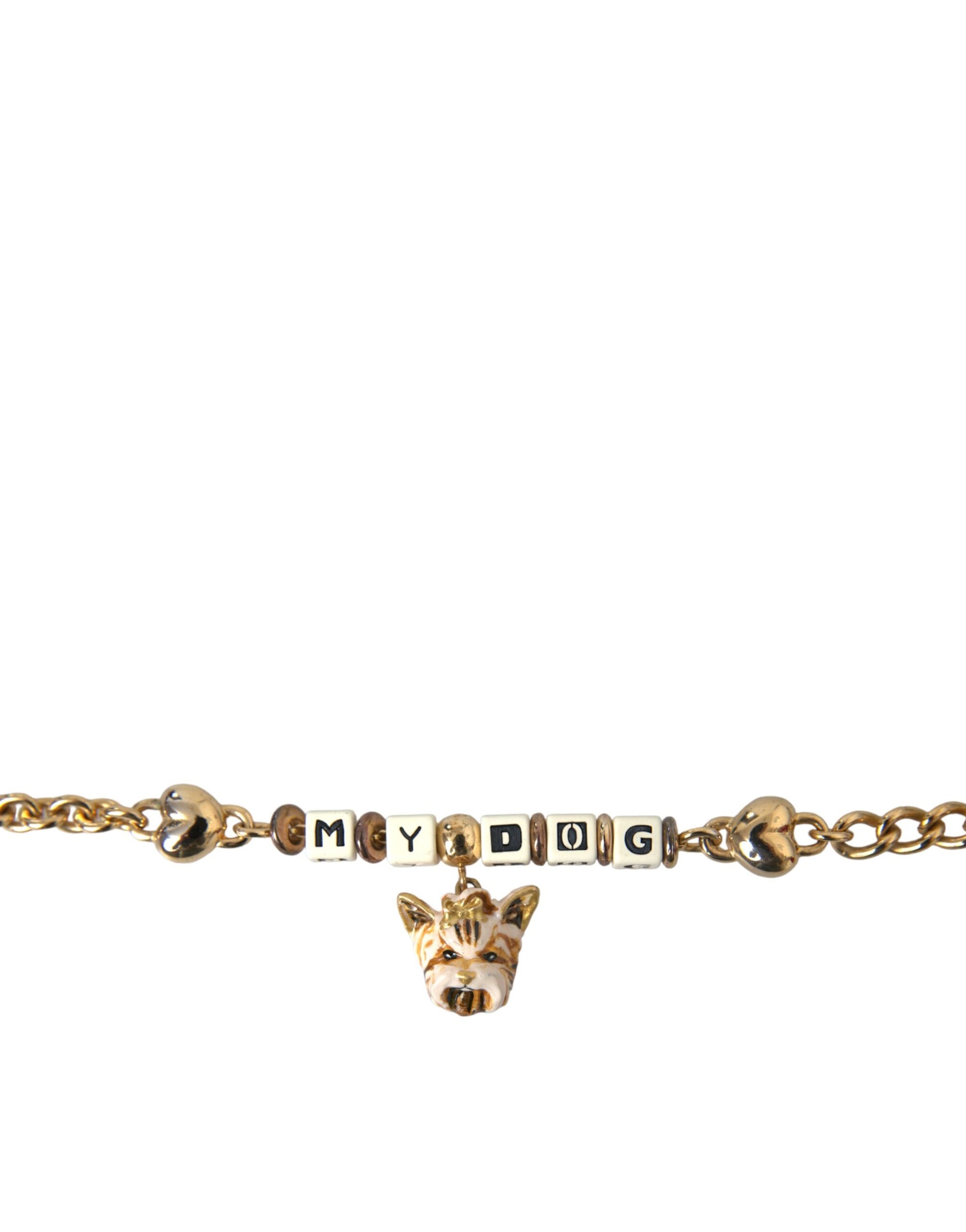 Bracelet Dolce &amp; Gabbana en laiton doré avec chaîne MY DOG Heart