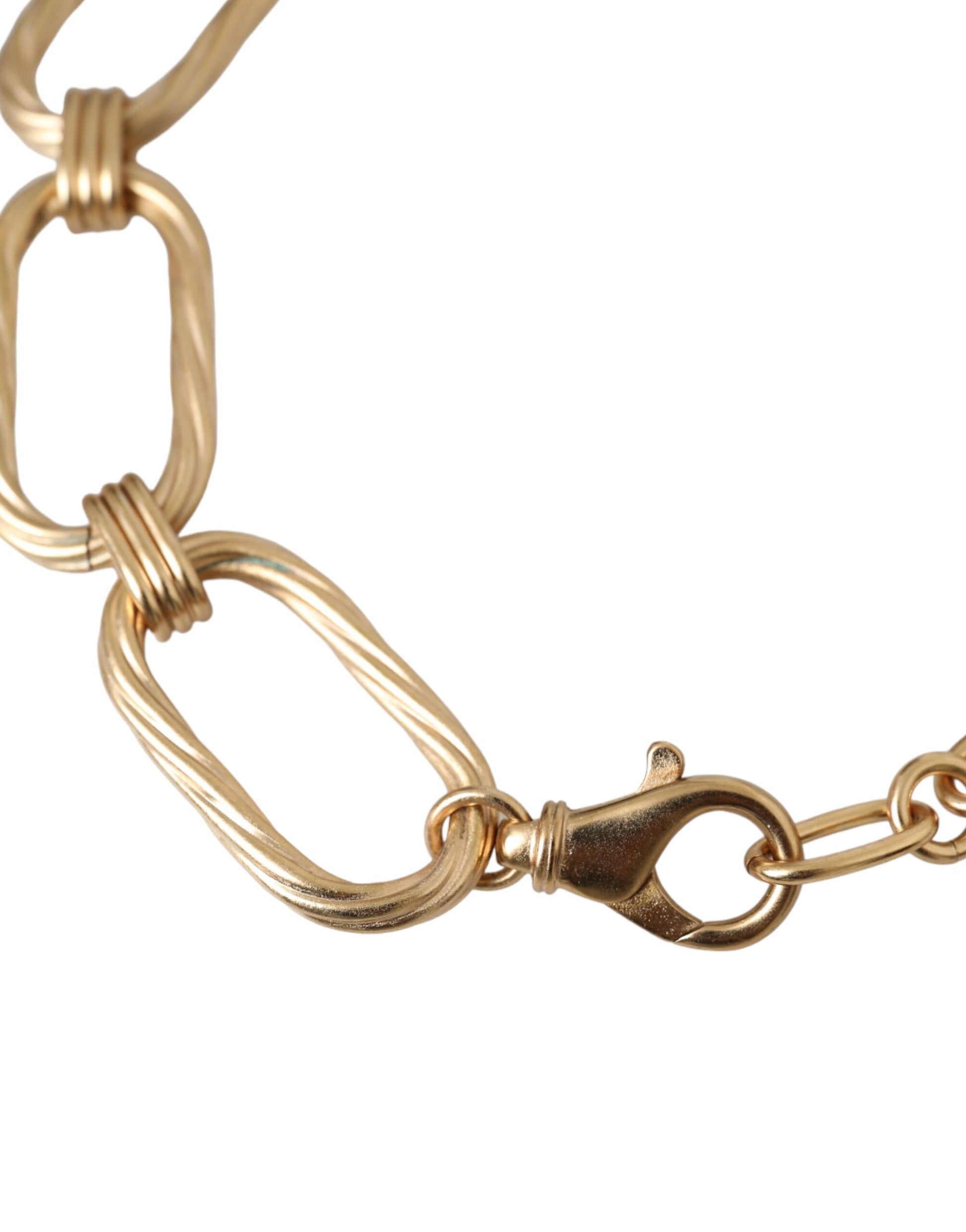 Collier Dolce &amp; Gabbana à gros maillons en laiton doré