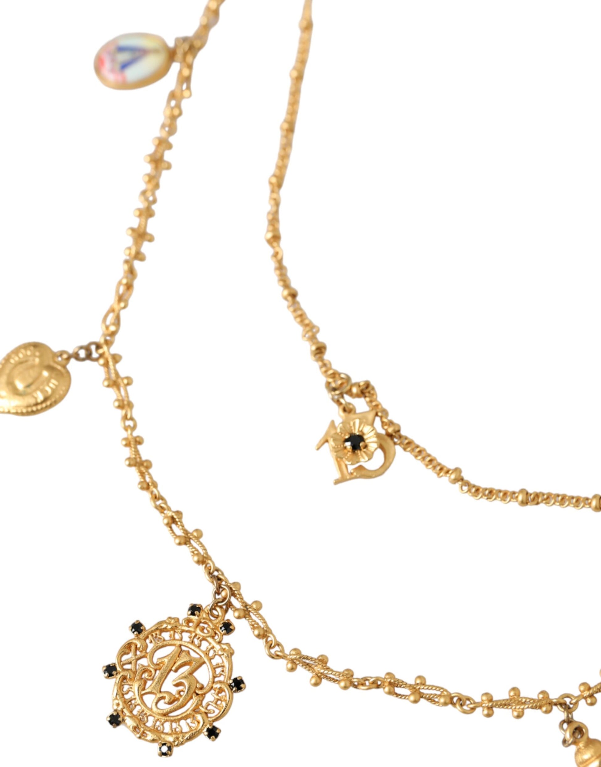 Collier Dolce &amp; Gabbana avec chaîne dorée et breloque en laiton Sicily