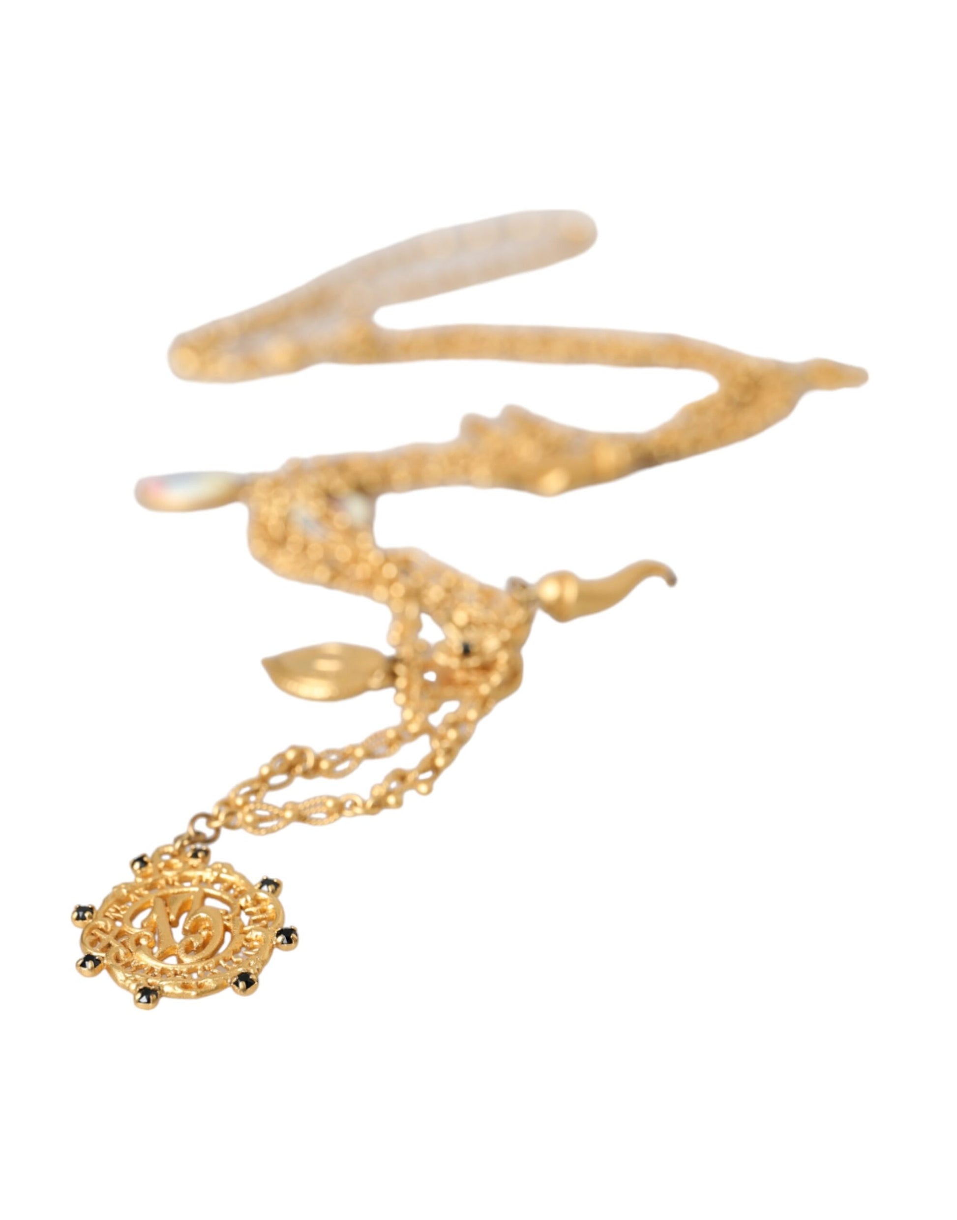 Collier Dolce &amp; Gabbana avec chaîne dorée et breloque en laiton Sicily