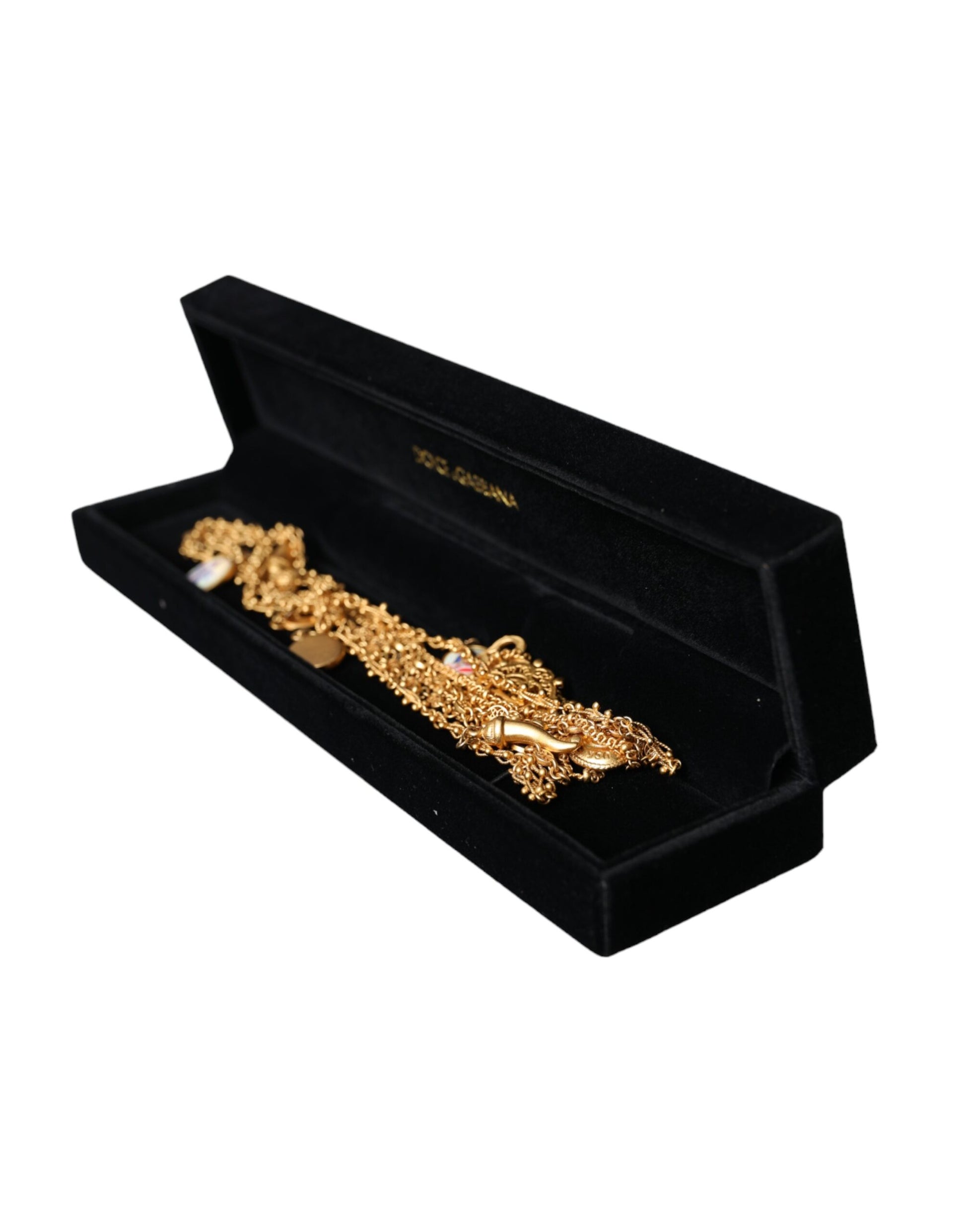Collier Dolce &amp; Gabbana avec chaîne dorée et breloque en laiton Sicily