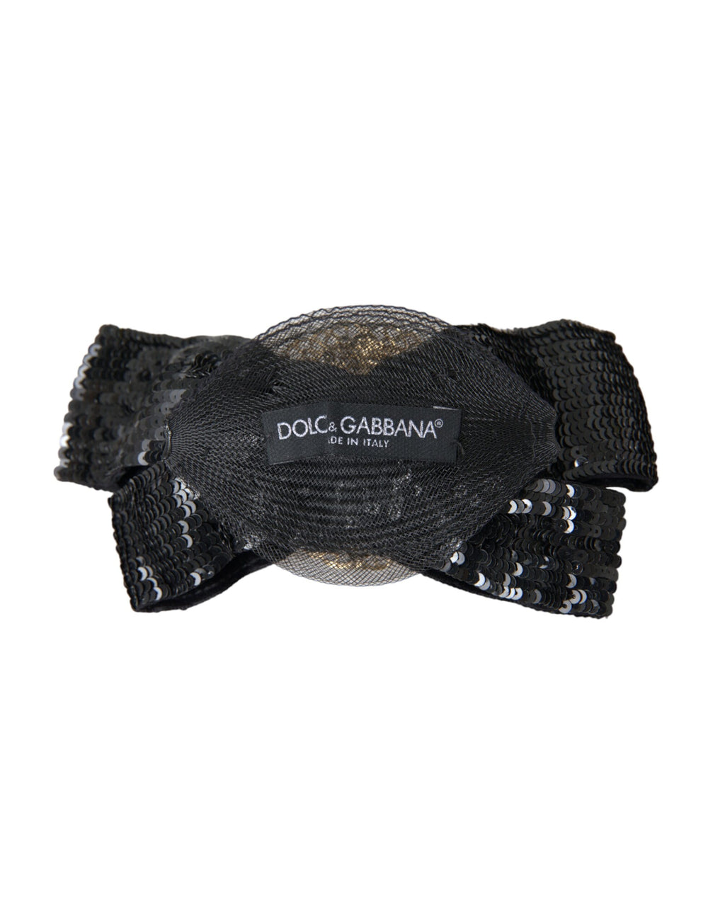 Broche à cheveux Dolce &amp; Gabbana en perles et sequins noirs faite à la main