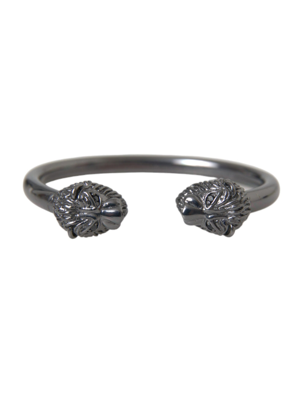 Bracelet jonc lion en rhodium noir Nialaya pour femme