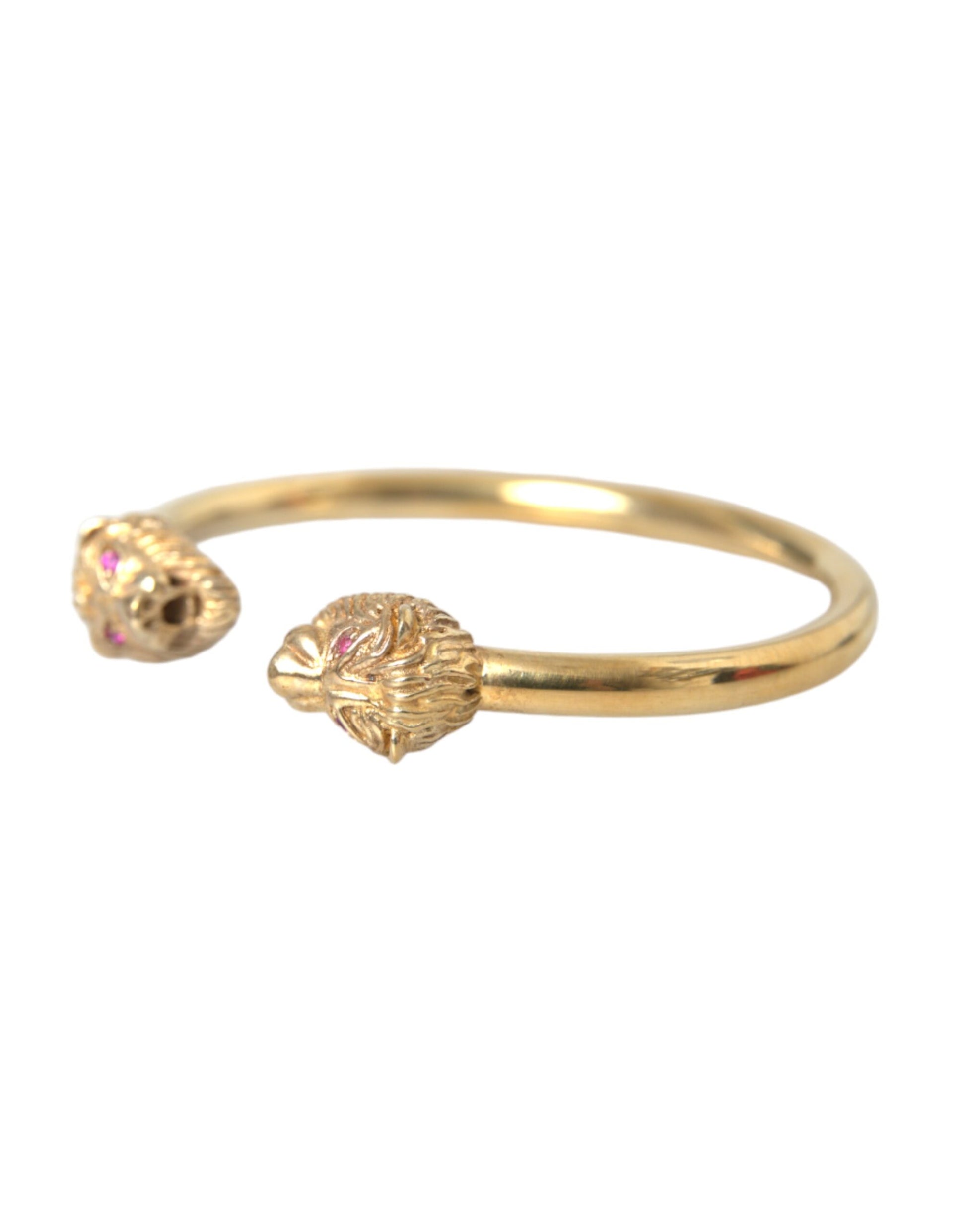 Bracelet jonc lion Nialaya en or et zircone cubique pour femme