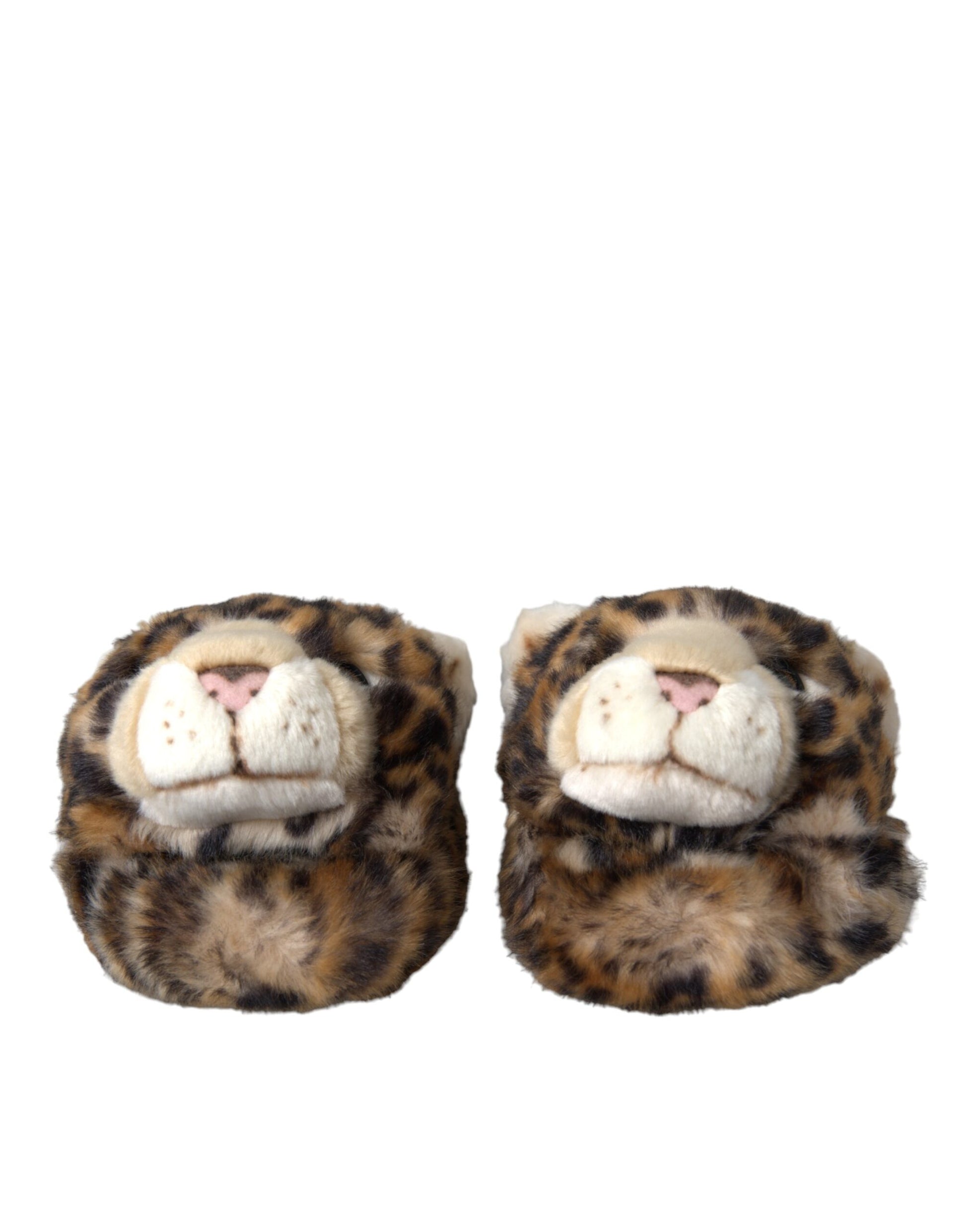 Dolce &amp; Gabbana Chaussons Tiger Marron Sandales Plates Chaussures