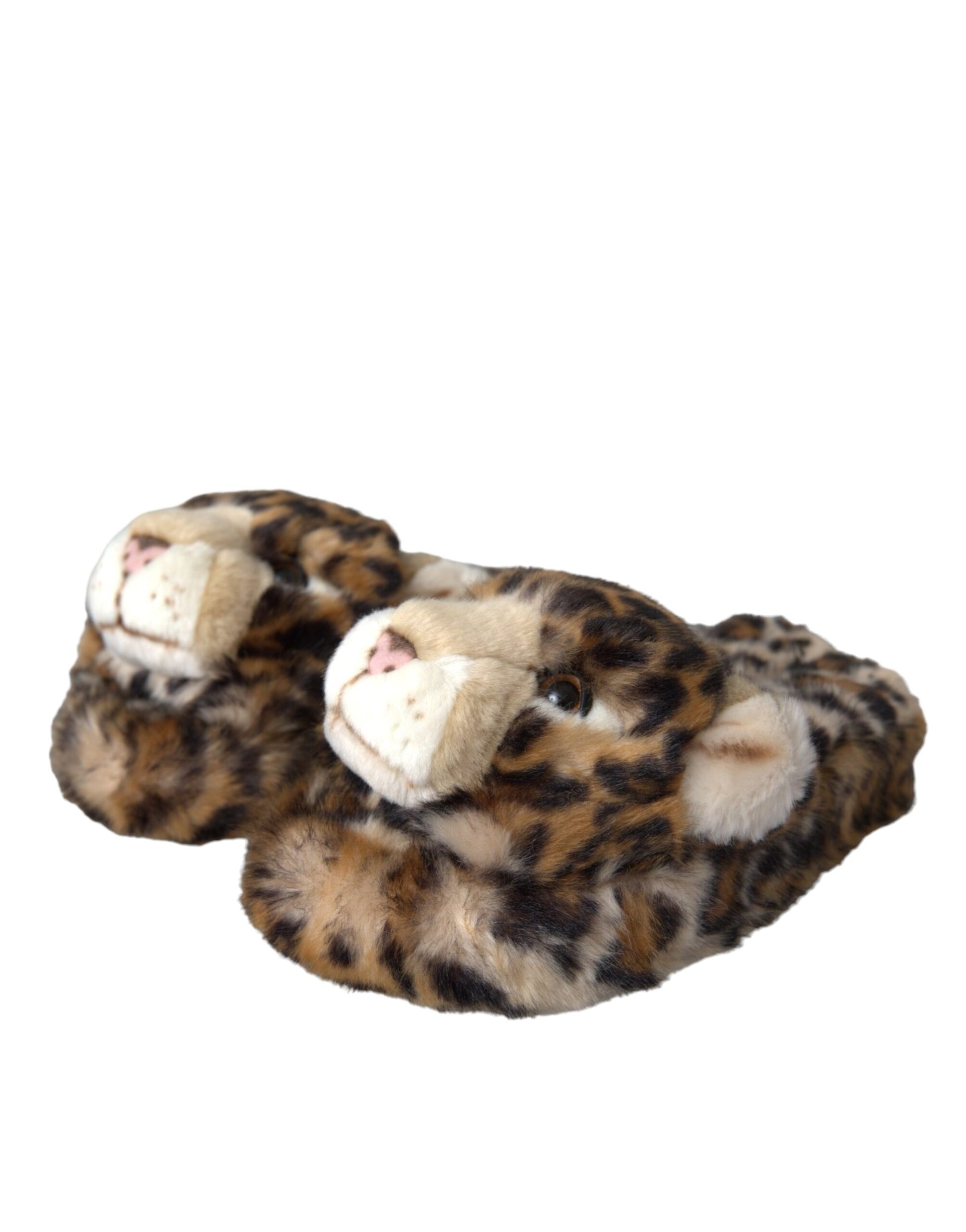 Dolce &amp; Gabbana Chaussons Tiger Marron Sandales Plates Chaussures