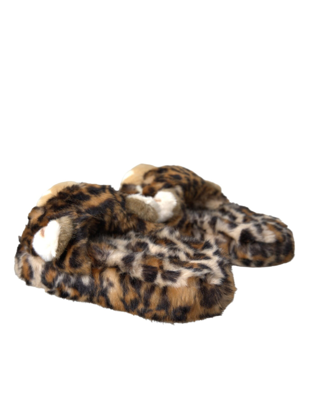 Dolce &amp; Gabbana Chaussons Tiger Marron Sandales Plates Chaussures