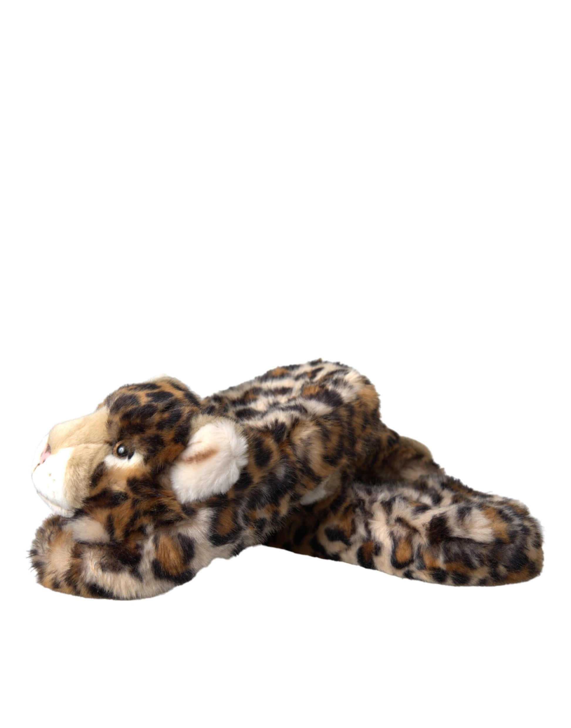 Dolce &amp; Gabbana Chaussons Tiger Marron Sandales Plates Chaussures