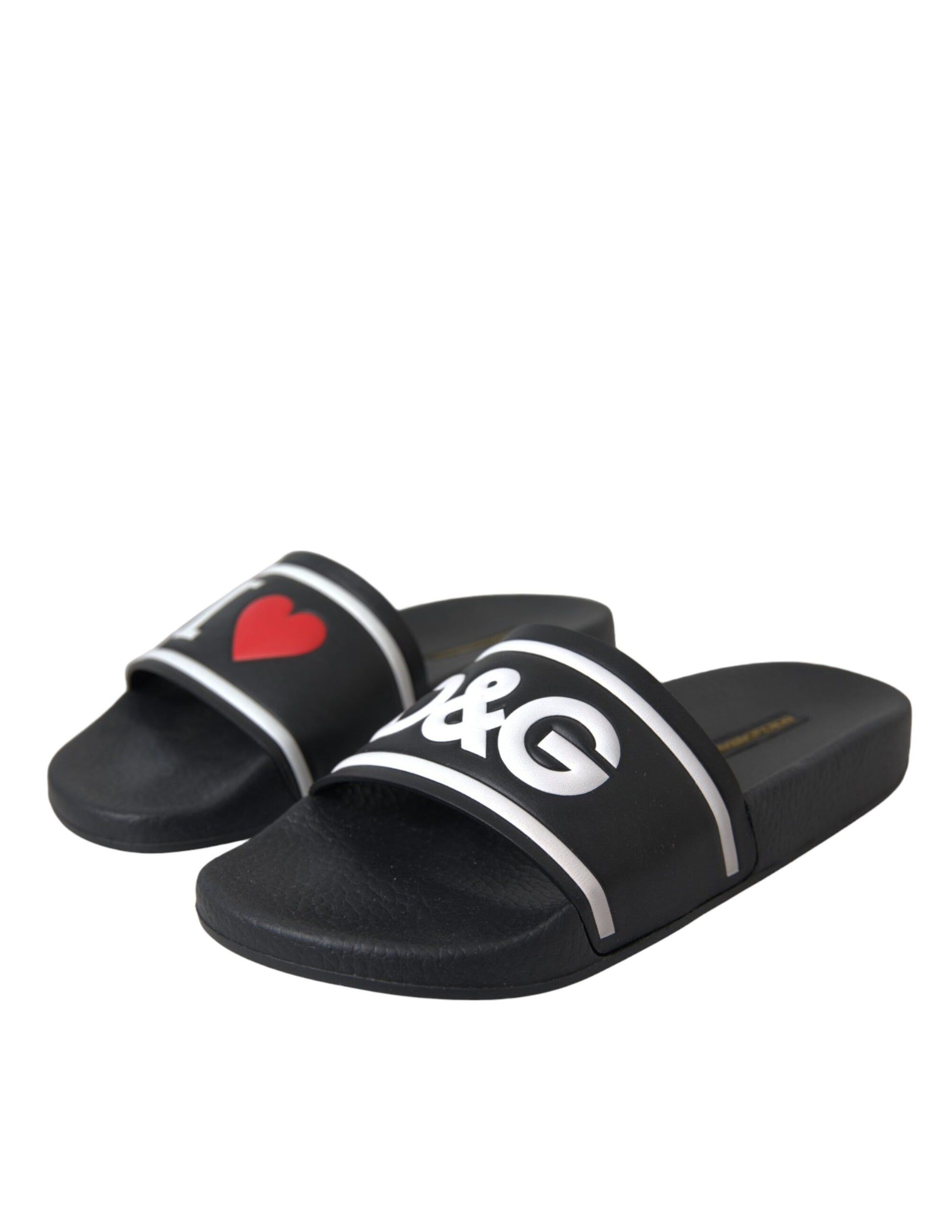 Sandales Dolce &amp; Gabbana en cuir noir I Love D&amp;G