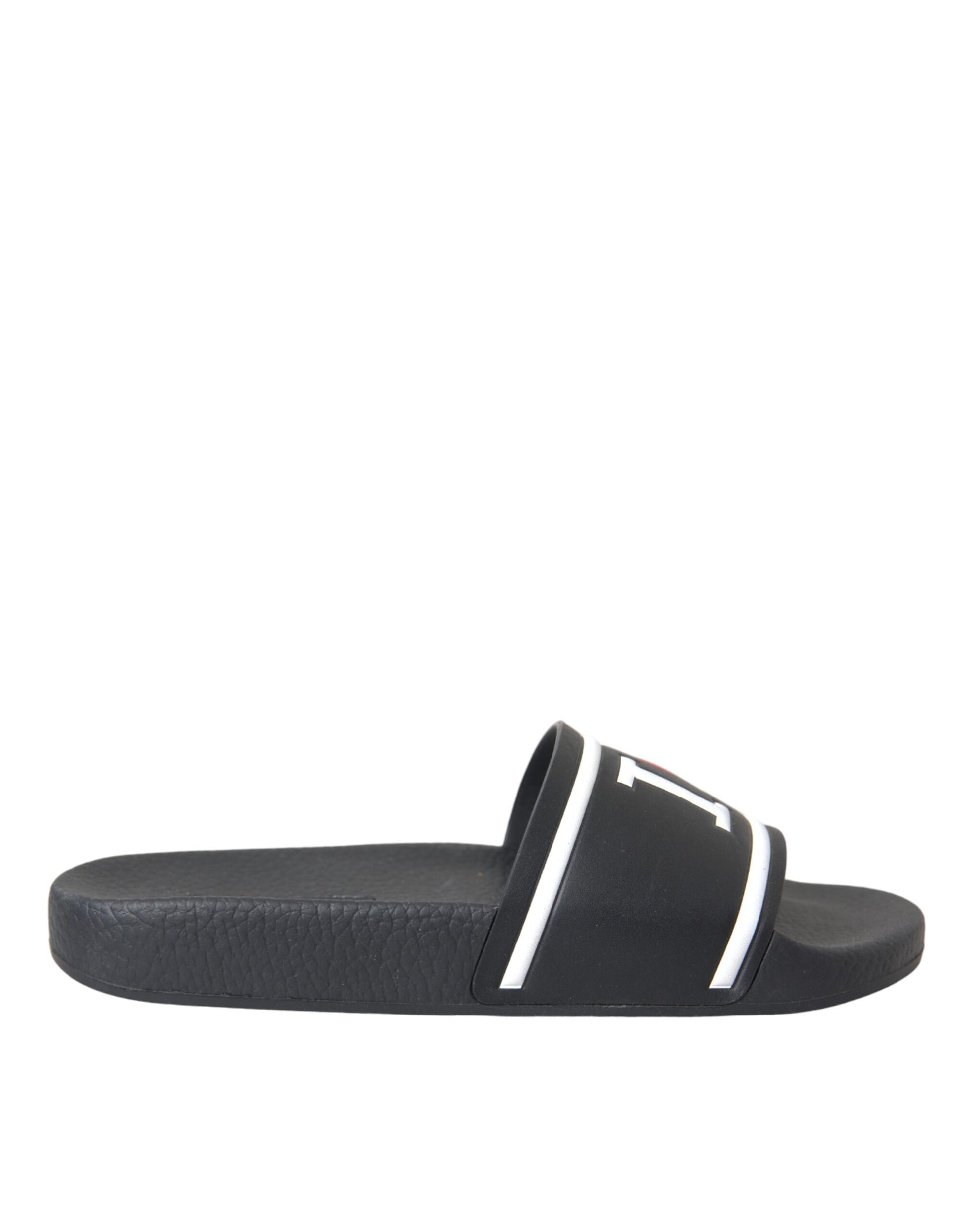 Sandales Dolce &amp; Gabbana en cuir noir I Love D&amp;G