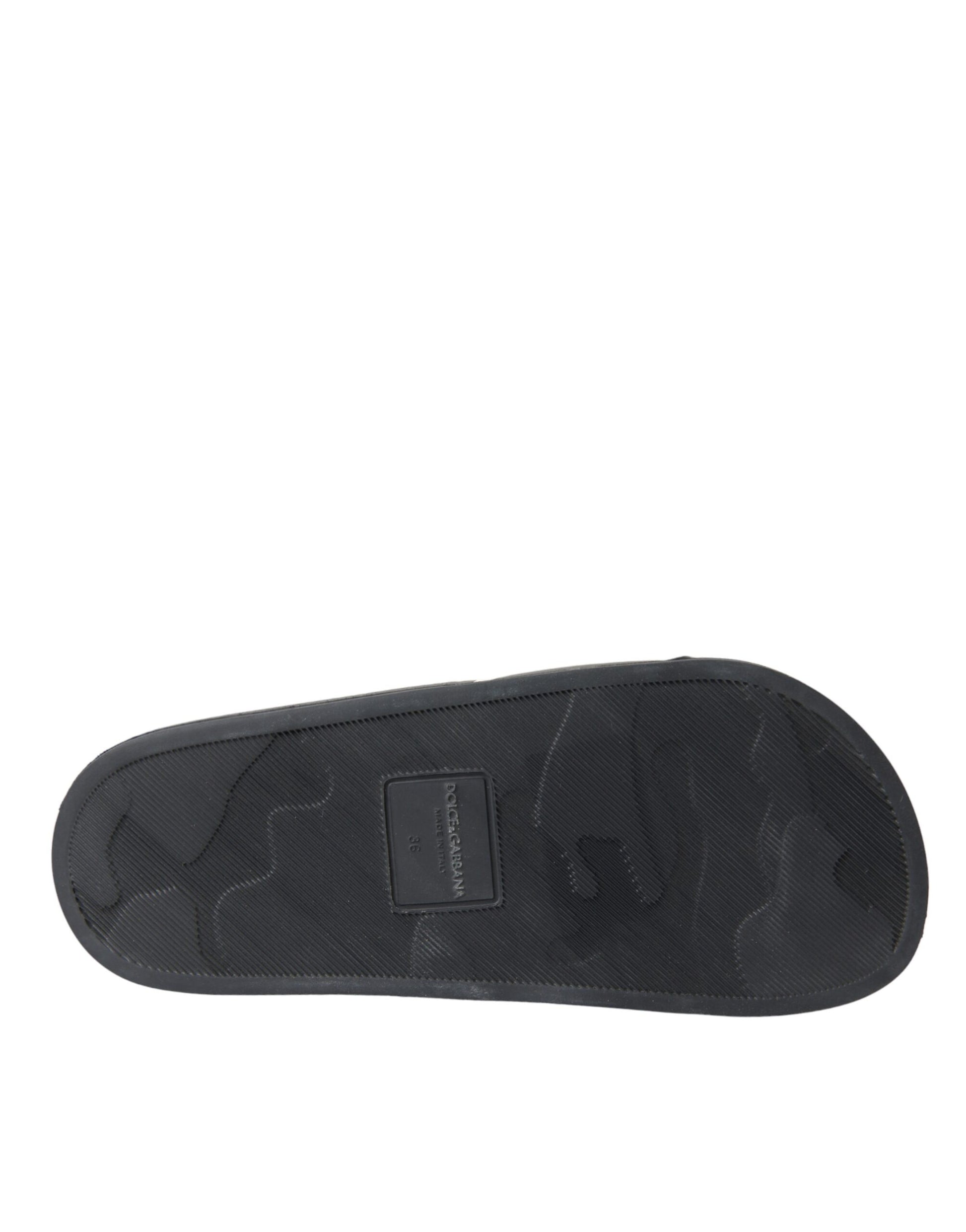 Sandales Dolce &amp; Gabbana en cuir noir I Love D&amp;G