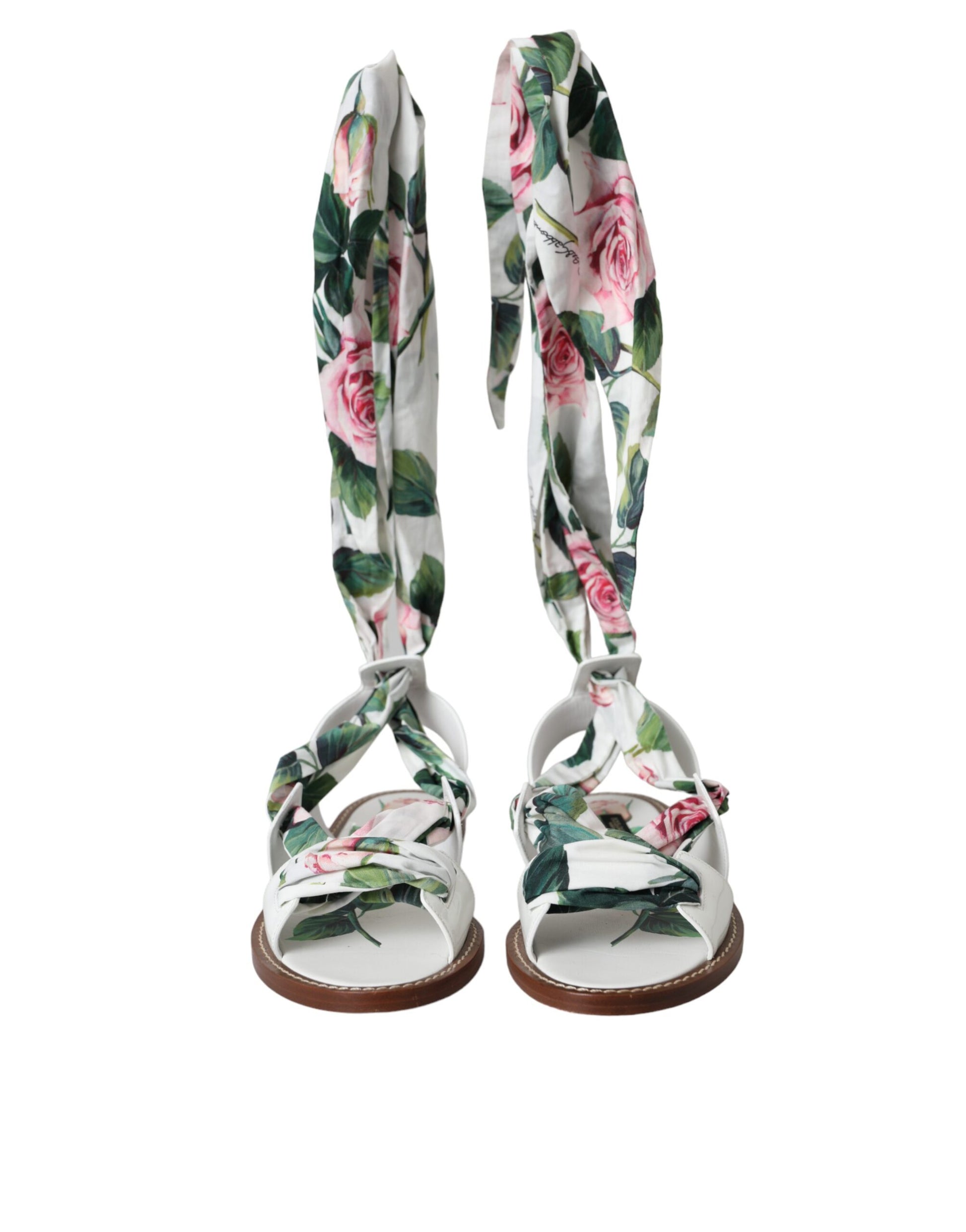 Sandales à bride cheville à imprimé floral multicolore Dolce &amp; Gabbana