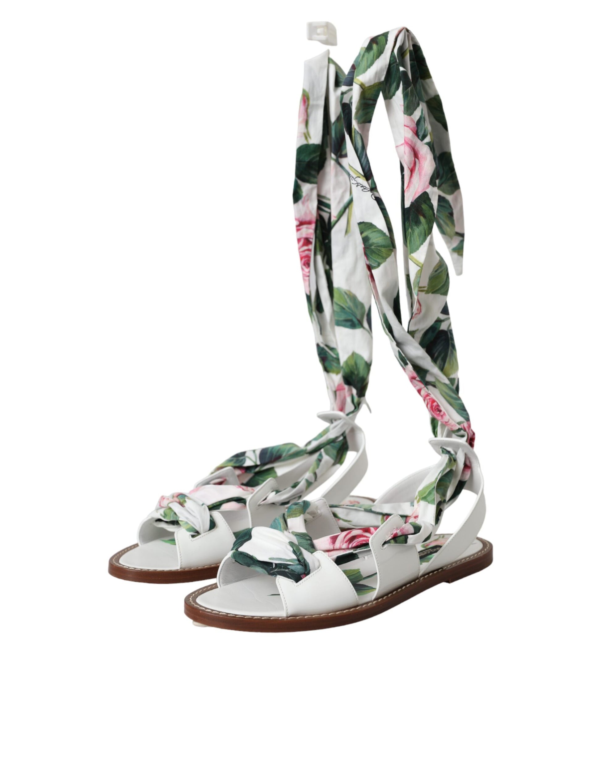 Sandales à bride cheville à imprimé floral multicolore Dolce &amp; Gabbana