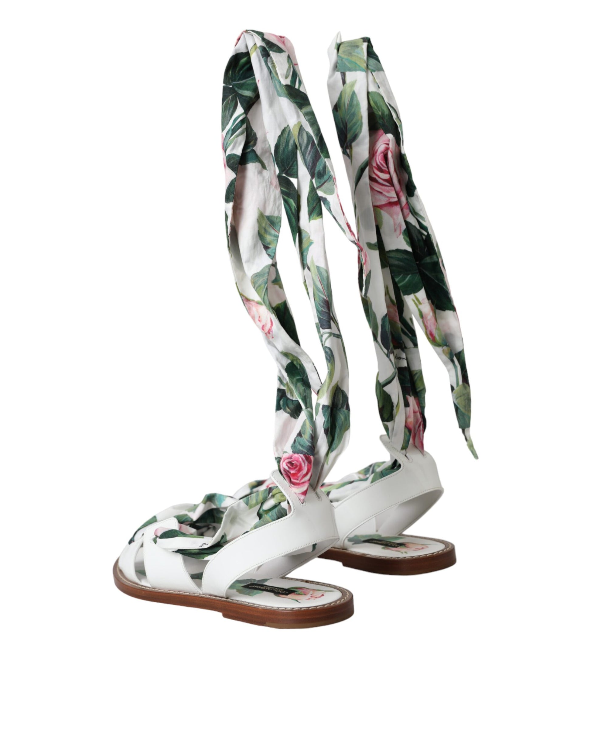 Sandales à bride cheville à imprimé floral multicolore Dolce &amp; Gabbana