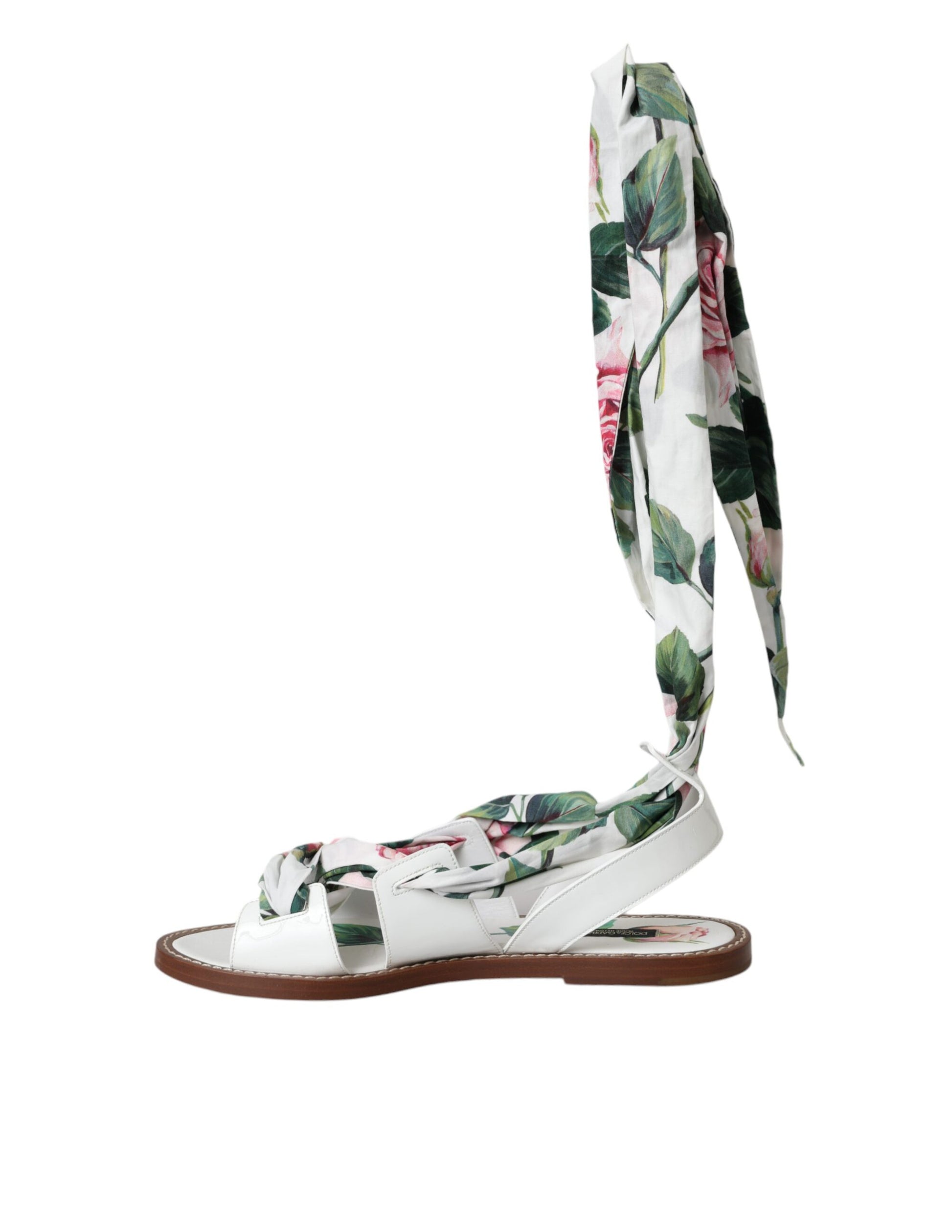 Sandales à bride cheville à imprimé floral multicolore Dolce &amp; Gabbana