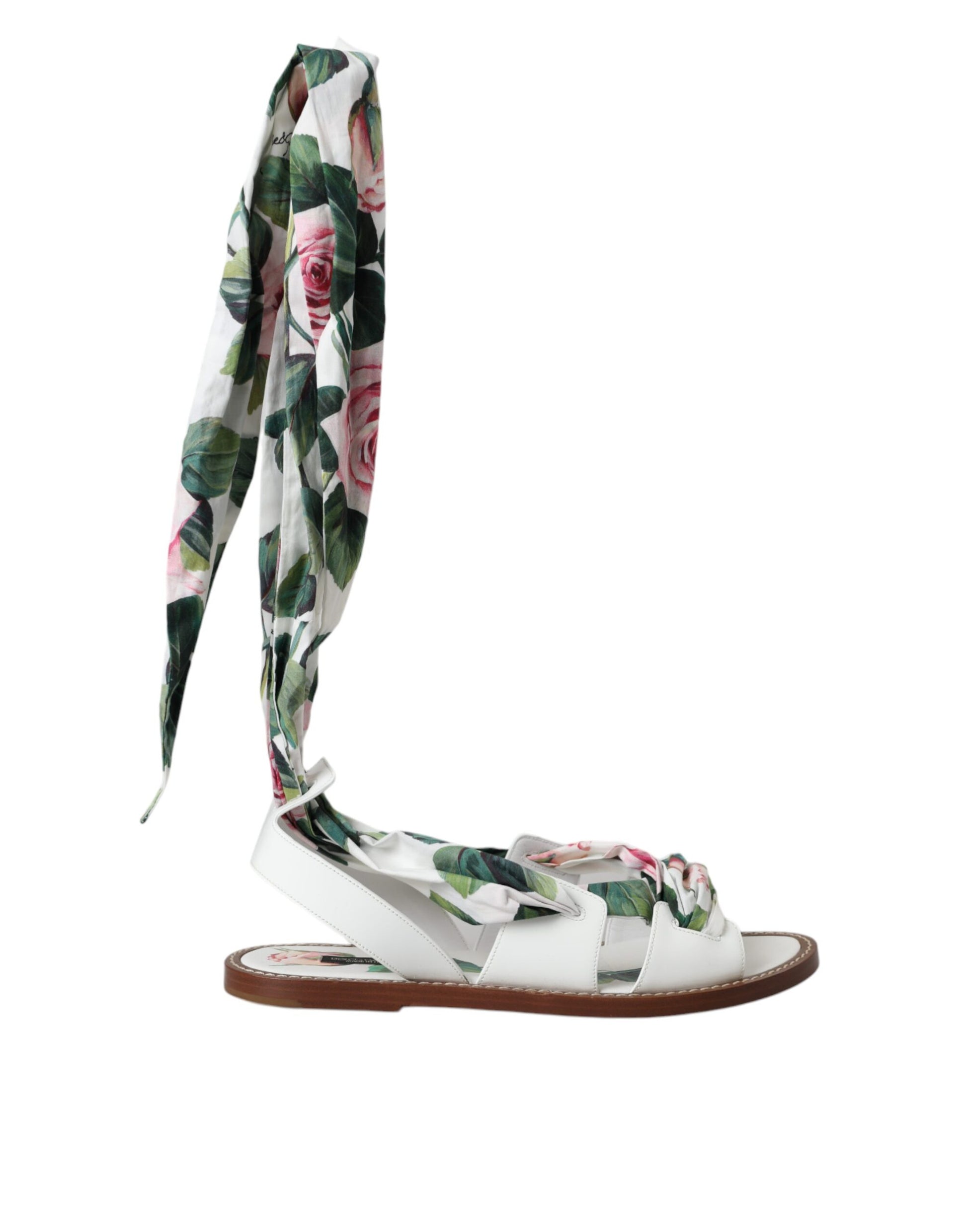 Sandales à bride cheville à imprimé floral multicolore Dolce &amp; Gabbana