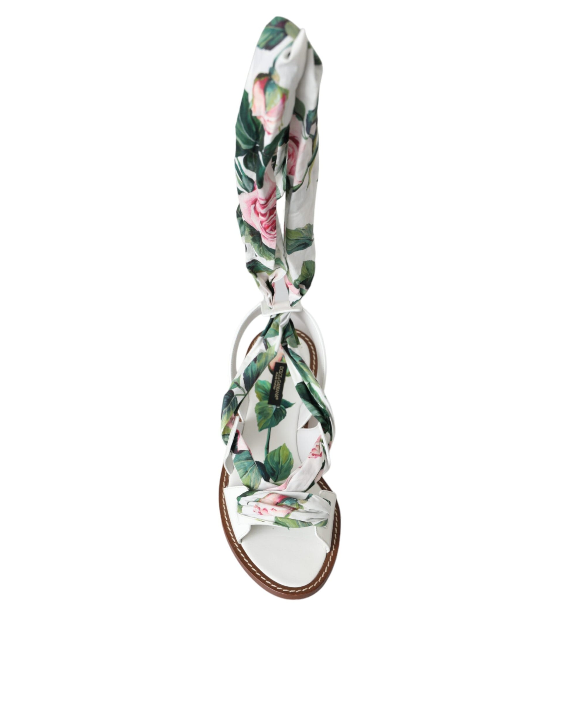 Sandales à bride cheville à imprimé floral multicolore Dolce &amp; Gabbana