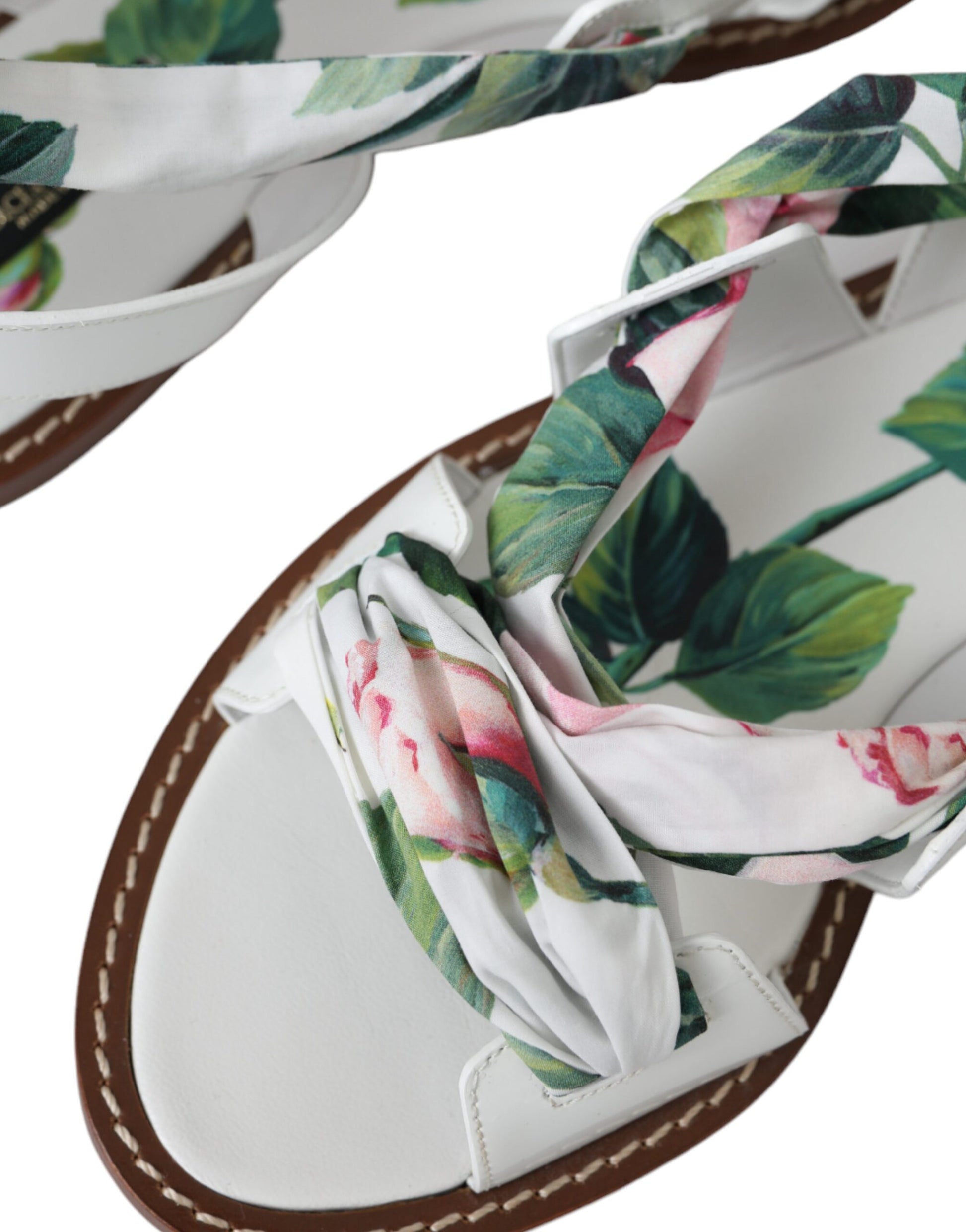 Sandales à bride cheville à imprimé floral multicolore Dolce &amp; Gabbana