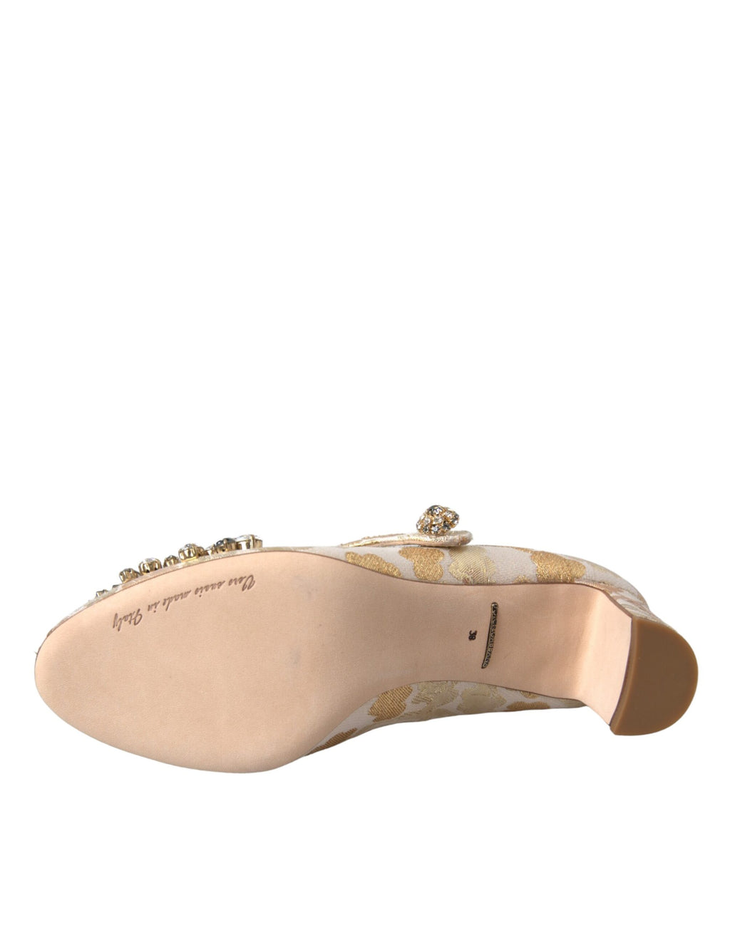 Escarpins Mary Janes Dolce &amp; Gabbana en jacquard doré et cristal