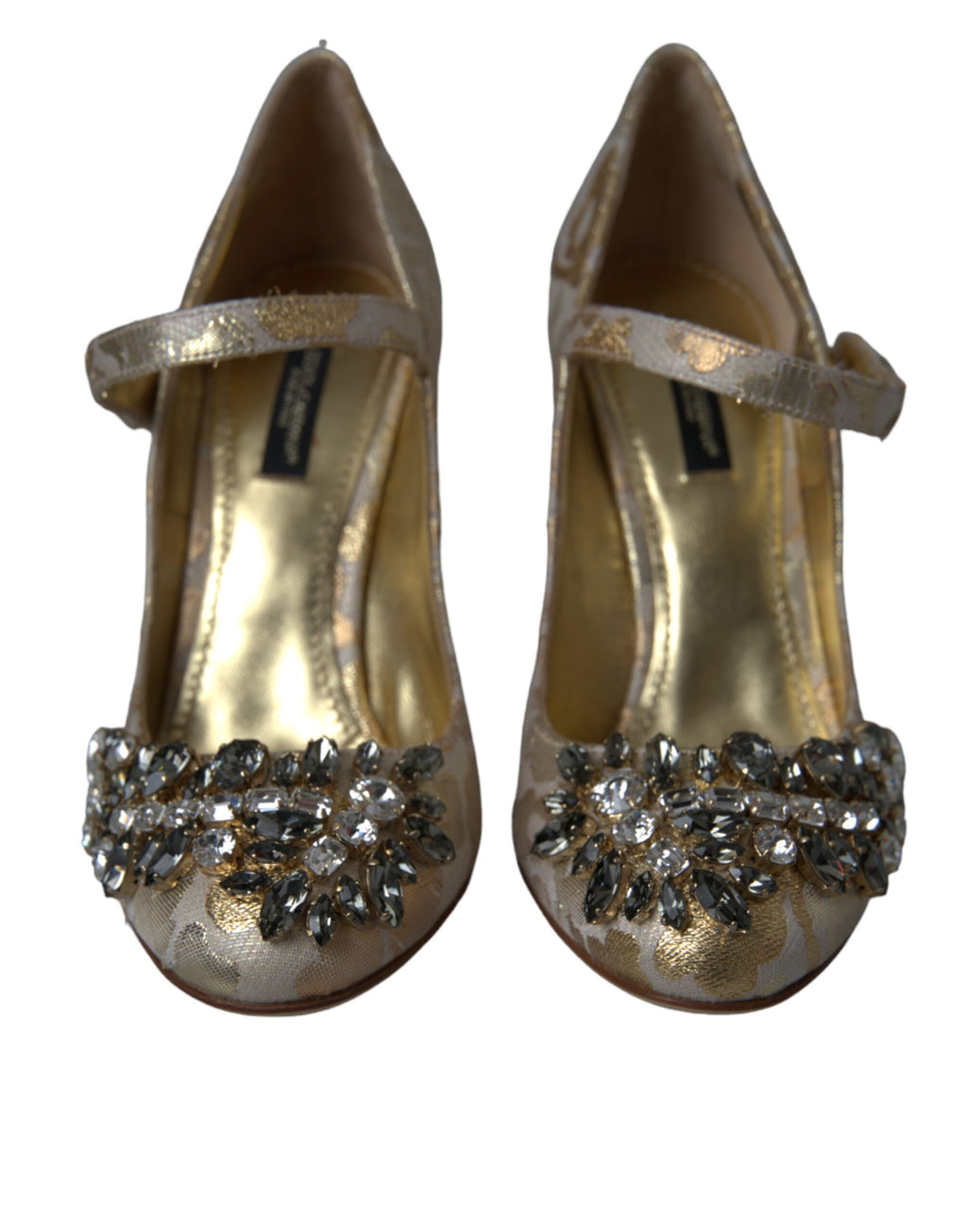 Escarpins Mary Janes Dolce &amp; Gabbana en jacquard doré et cristal
